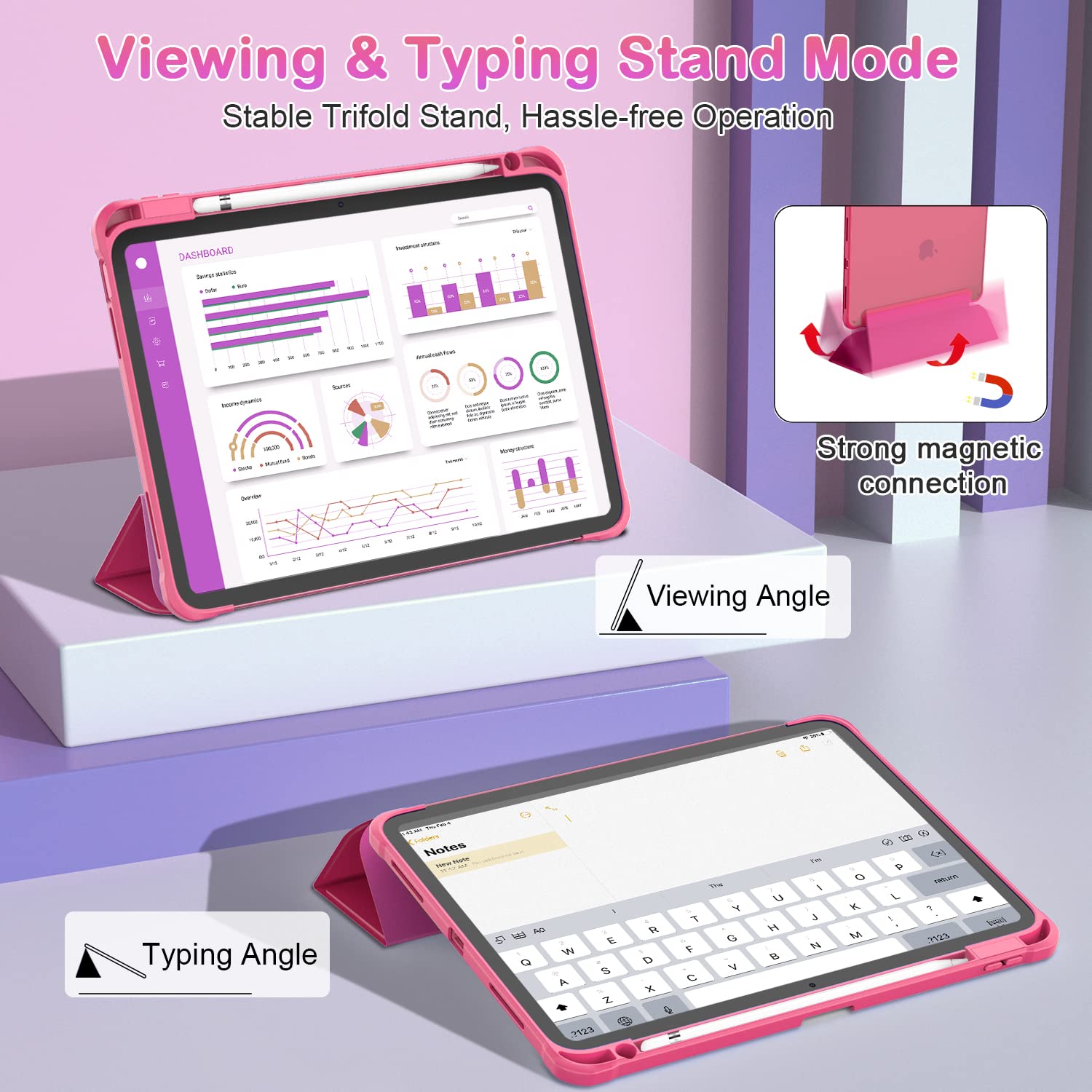 Okp For New Ipad 10Th Generation Case 2022, Ipad 10.9 Inch Case With Trifold Stand, Auto Wake/Sleep, Protective Cover With Slim