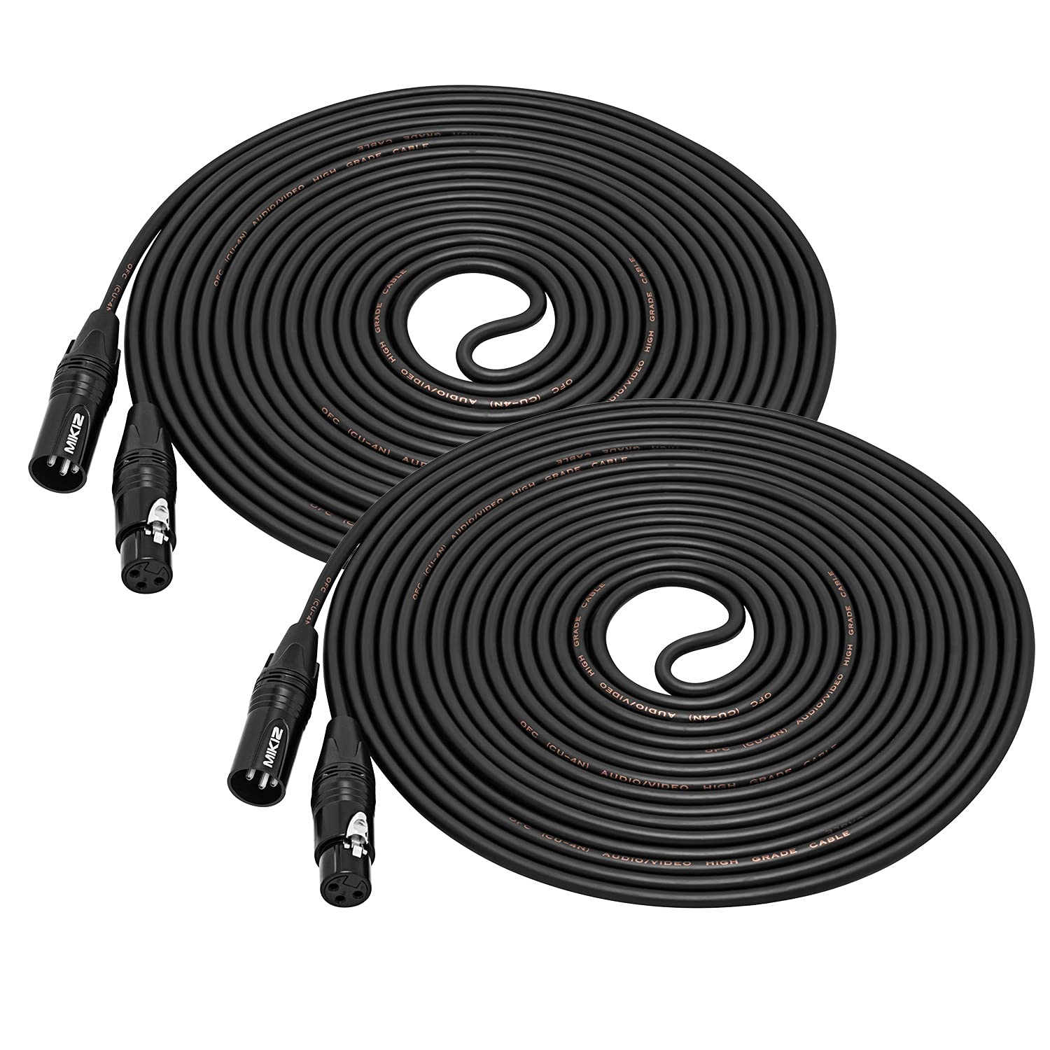 Mikiz Xlr Male To Female Audio Cables 25Ft 2 Packs Premium Balanced Microphone Patch Cords 3 Pin