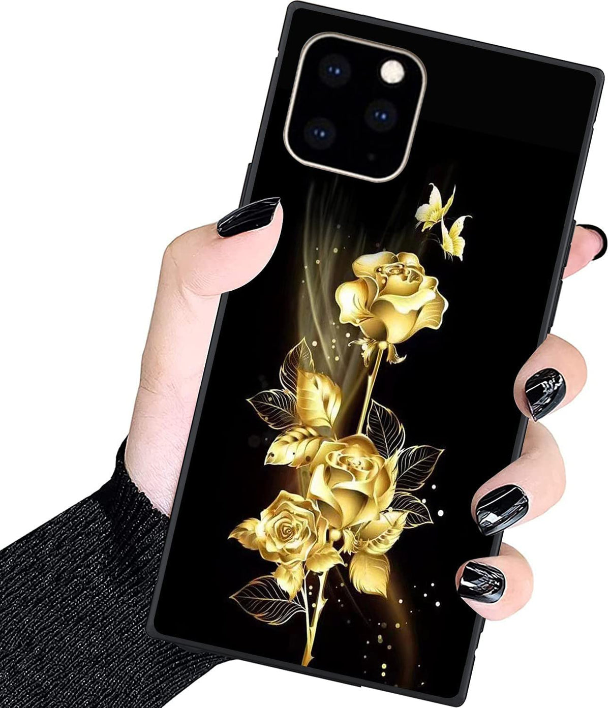 Luxury Square Case For Iphone 11,Fashion Elegant Square Case For Women Girls,Hard Pc+Soft Silicone Case Is Shock Proof And Skid 