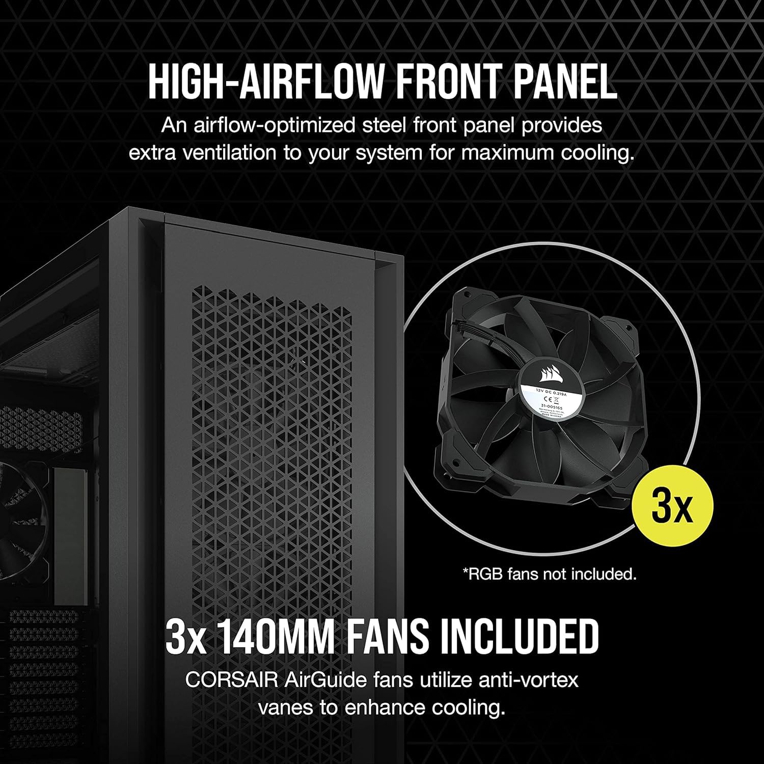 Corsair 7000D Airflow Full-Tower Atx Pc Case - High-Airflow Front Panel - Spacious Interior - Easy Cable Management - 3X 140Mm A
