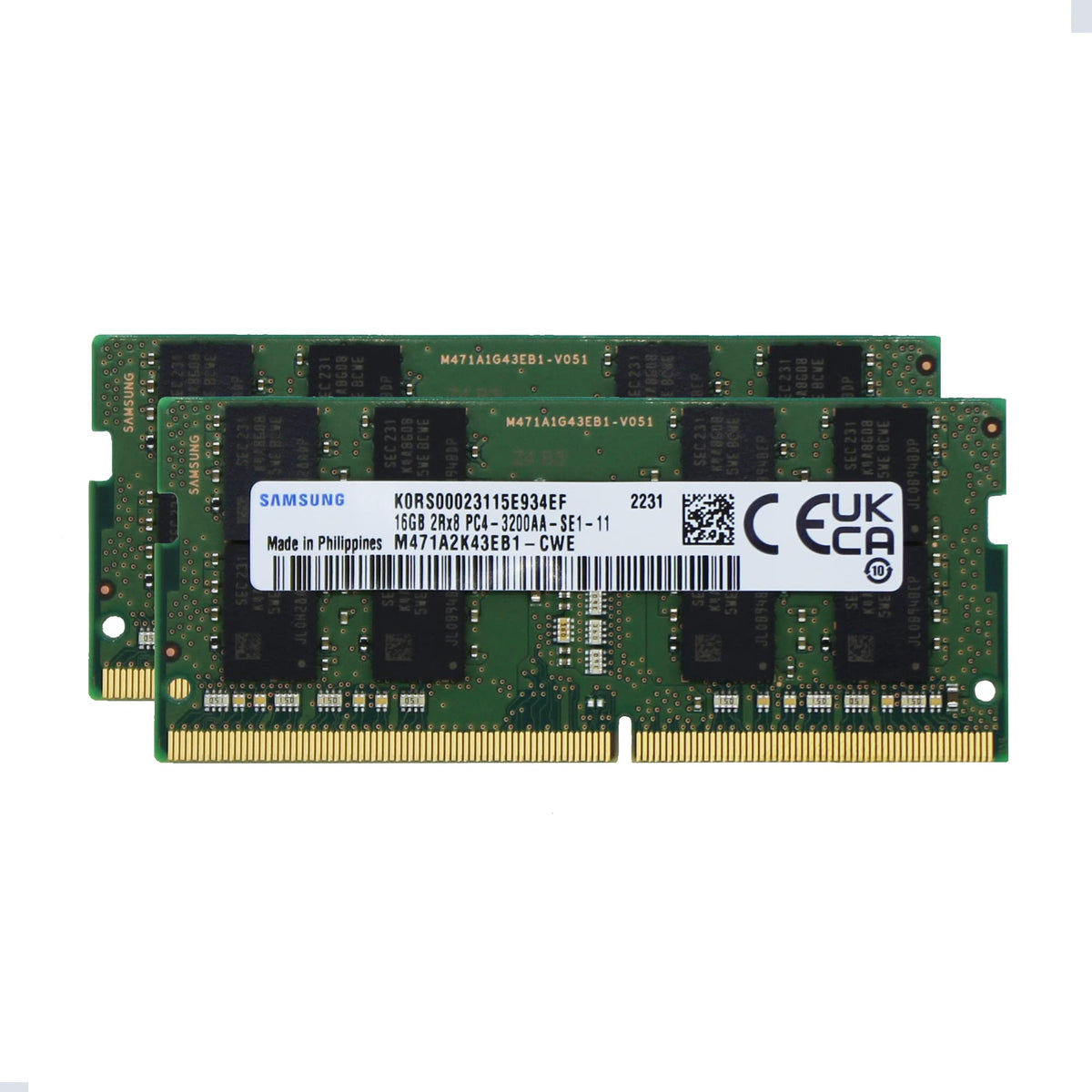 Samsung 32Gb (2X16Gb) Ddr4 3200Mhz Pc4 25600 Sodimm 2Rx8 Cl22 1.2V Gaming Laptop Notebook Memory Module Upgrade Ram M471A2K43Eb1