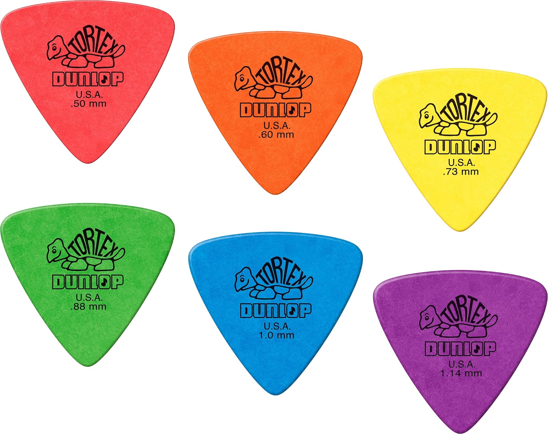 Dunlop Tortex Triangle Guitar Picks Sample Variety Mix Pack (2 Of Each Gauge) 12/PlayerS Pack