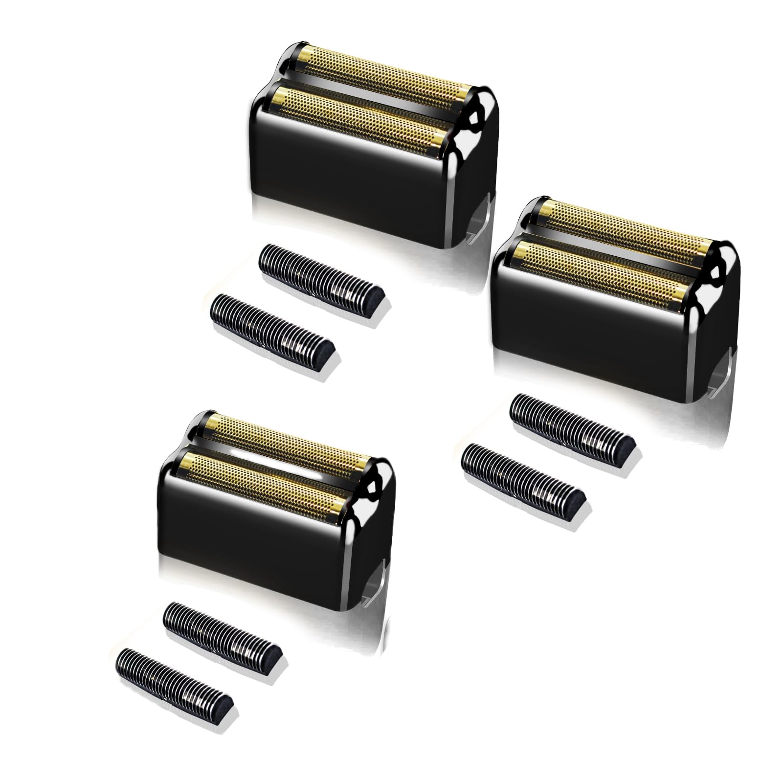 3 Pack Replacement Foil And Cutters Compatible With Babylisspro Barberology Fxfs2 Shaver Metal Shaver Foil Replacement Heads,Bla