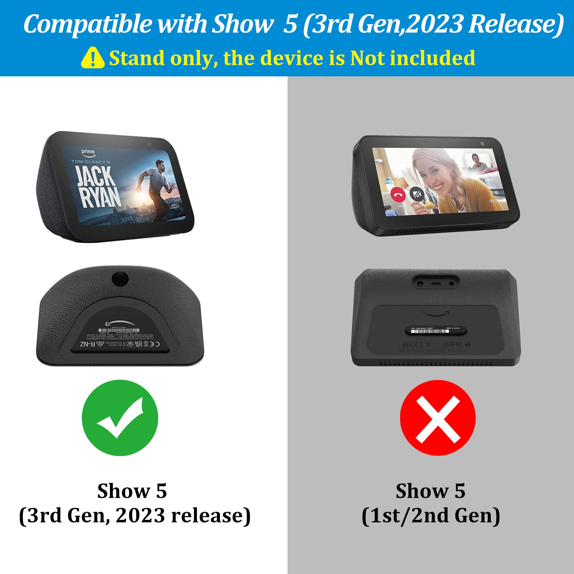 Plusacc Stand For Show 5 (3Rd Gen)   Adjustable Table Holder With 2 Charging Ports (Usb C & Usb A), Tilt Magnetic Base Station F