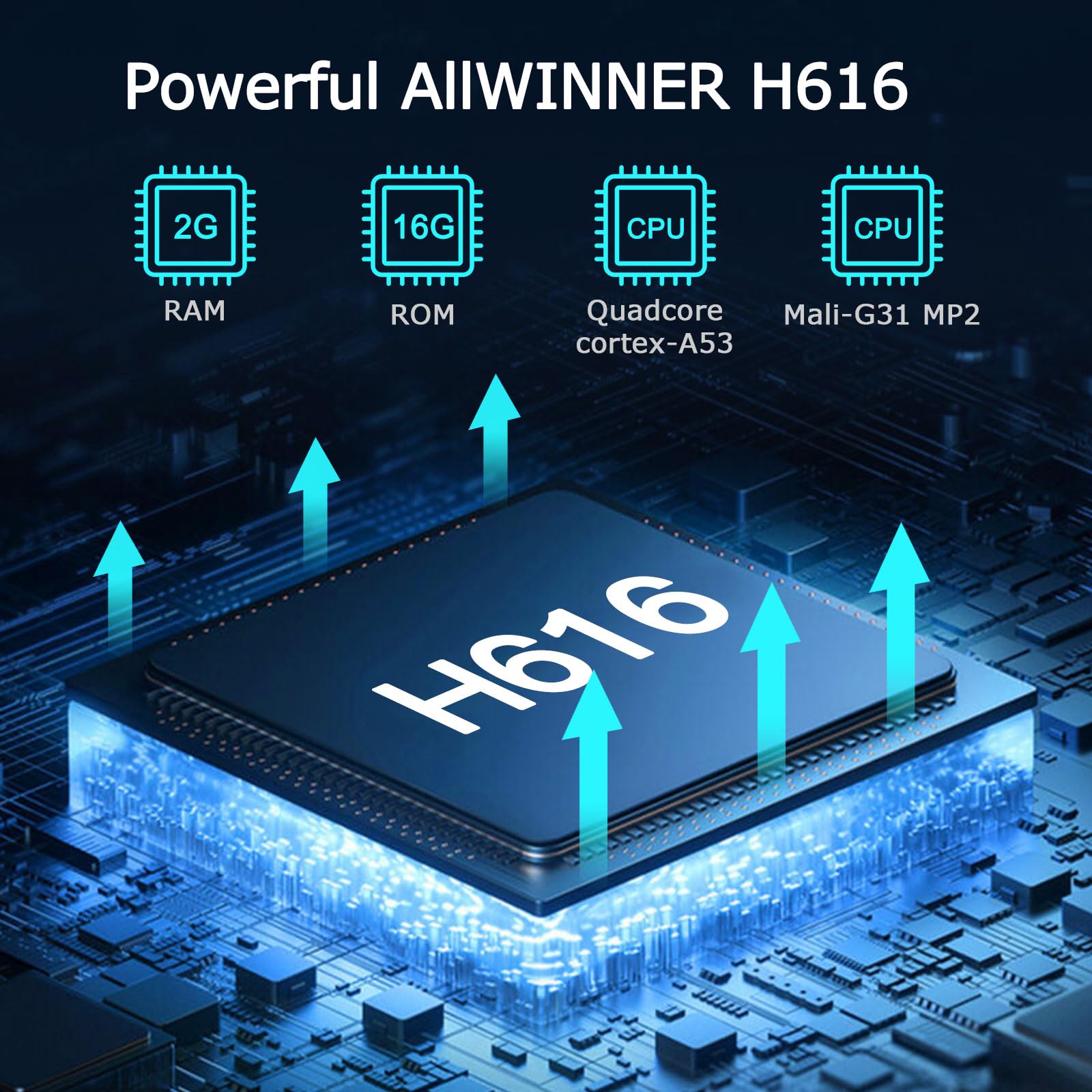 Easytone Android Tv Box 10.0, 2024 Android 10.0 Tv Box 2Gb 16Gb Allwinner H616 Quad Core Cpu 4K 6K Tv Box Support 2.4G+5G Dual W