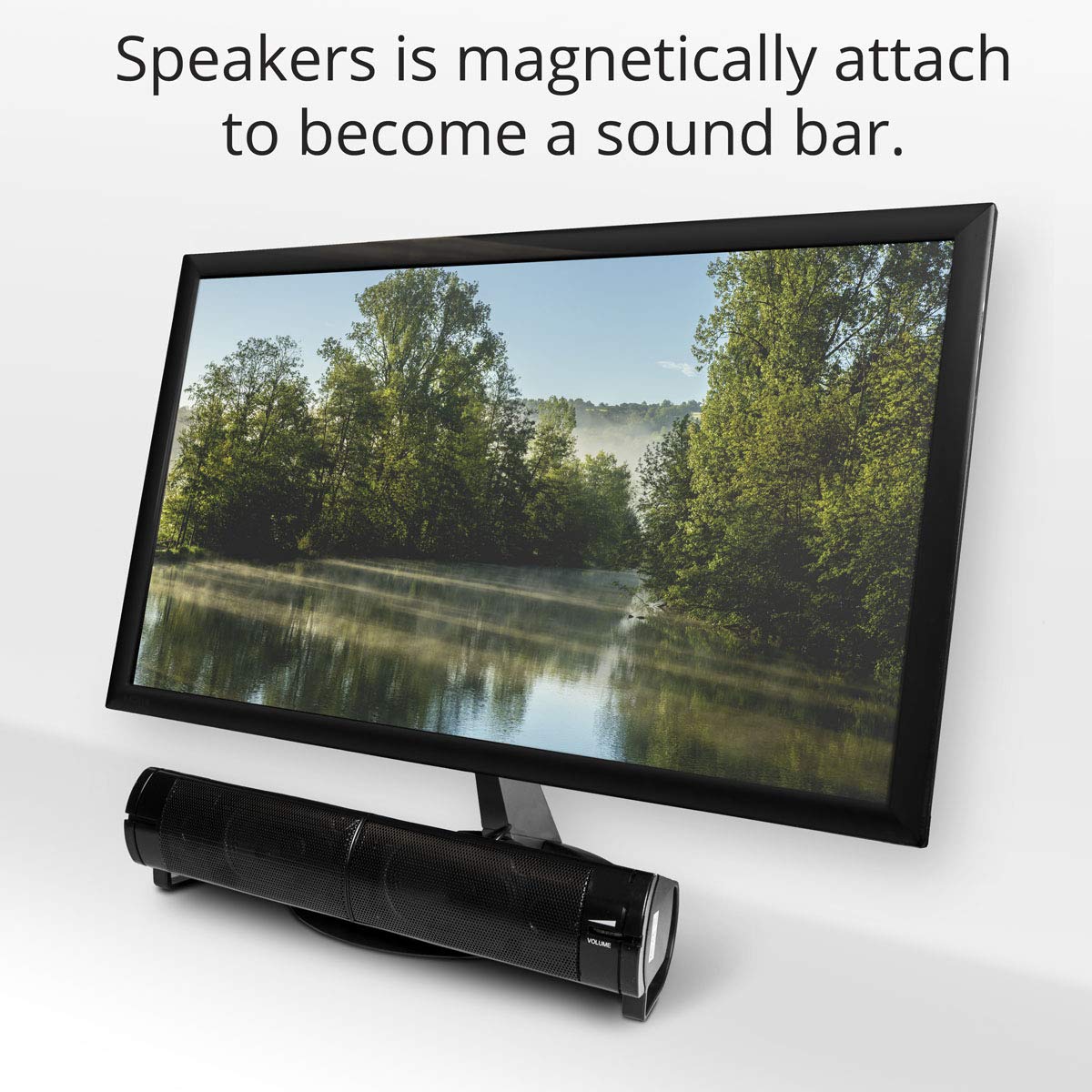 Pc Usb Powered Monitor Speaker Sound Bar 3.5Mm Audio Wired Soundbar Speaker Converts To Vertical Desktop Speaker Cl-Spk20037