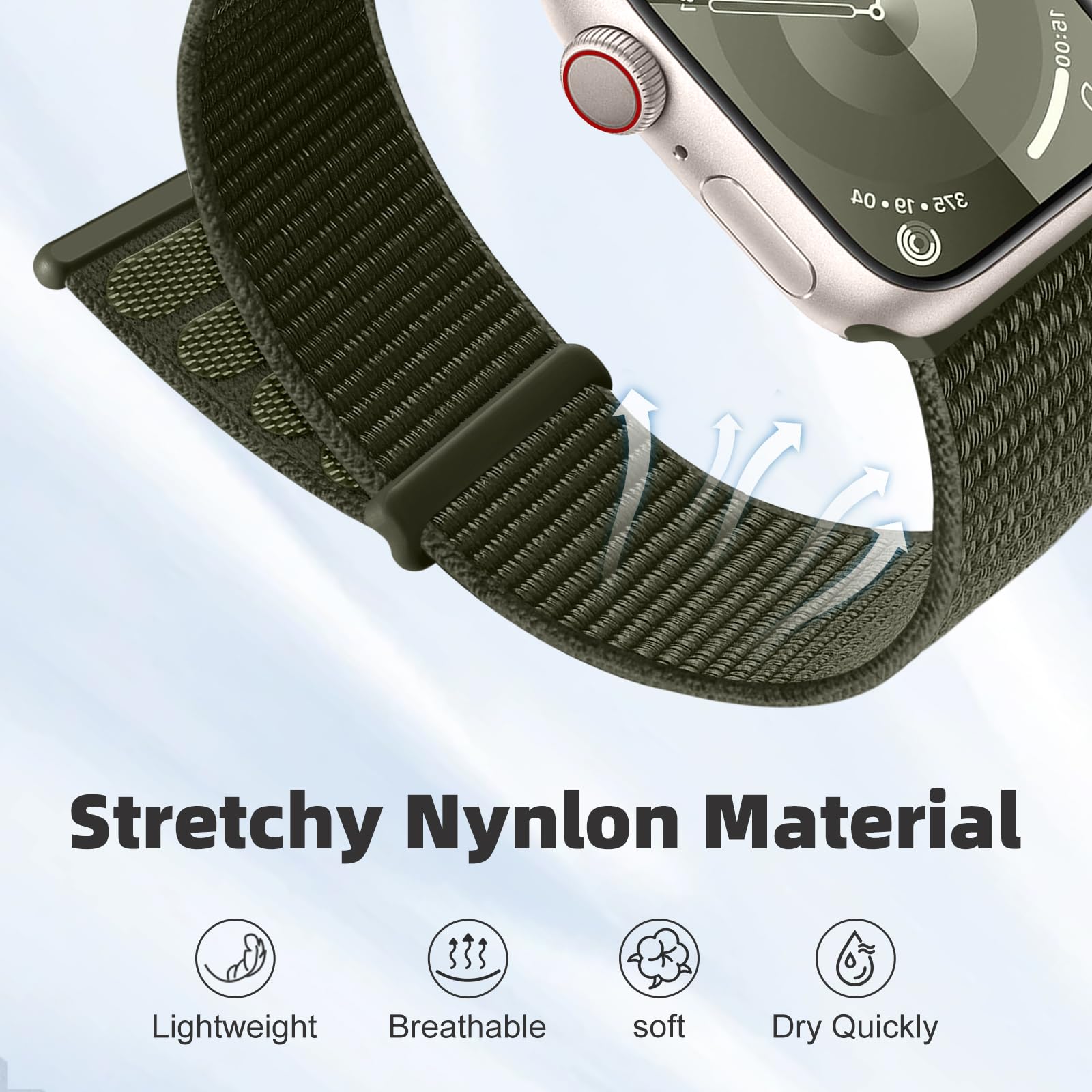 Dgege Sport Loop Band Compatible With Apple Watch Bands 38Mm 40Mm 41Mm 42Mm 44Mm 45Mm 46Mm 49Mm For Men Women,Stretch Adjustable