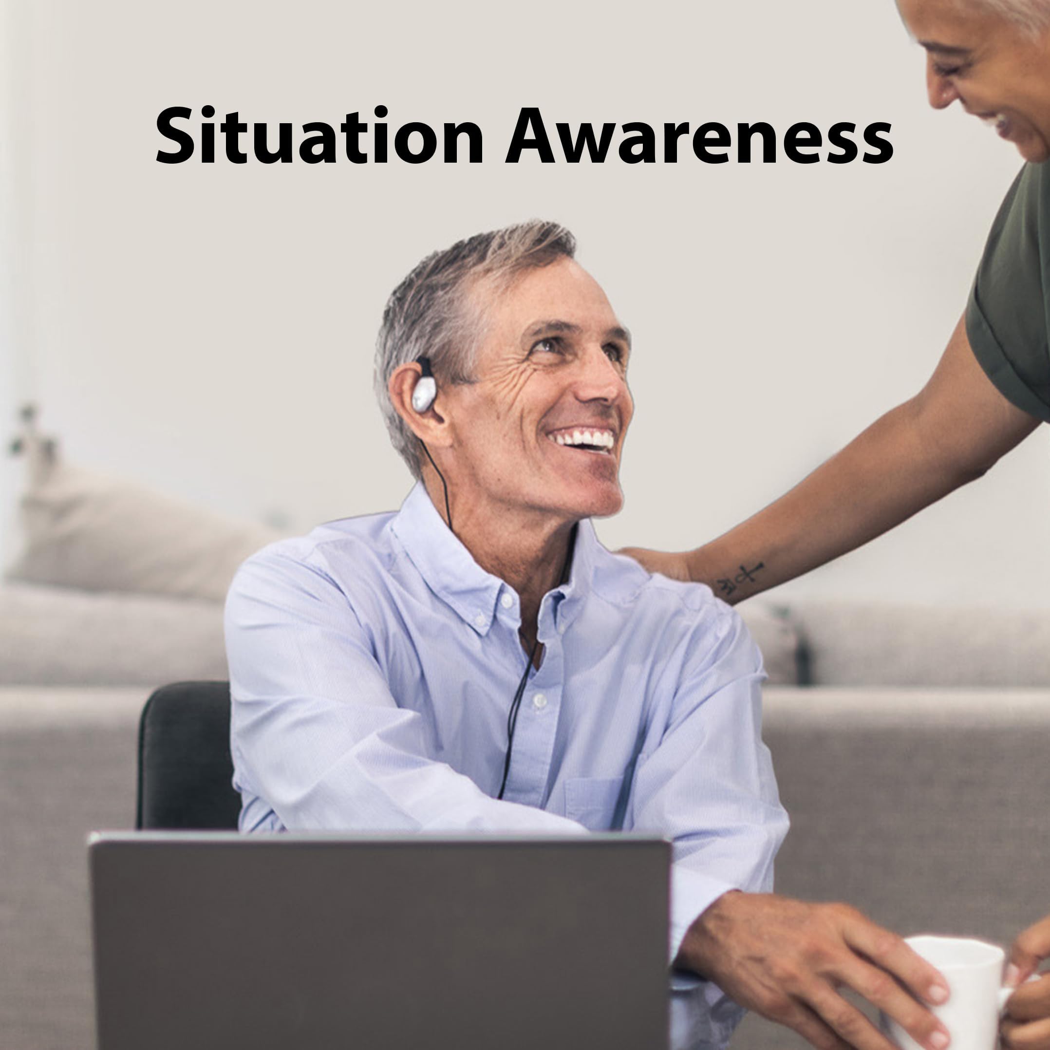 Avantree Resolve   Wired Open Ear Earbuds & Microphone With In Line Controls And Wrap Around Over Ear Hook, Surroundings Awarene