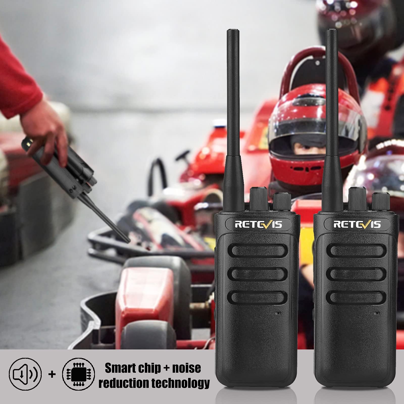 Retevis Rb85 Long Range 2 Way Radio,Professional Walie Talkies With Shoulder Mic,Long Distance Two Way Radios Rechargeable,Noise