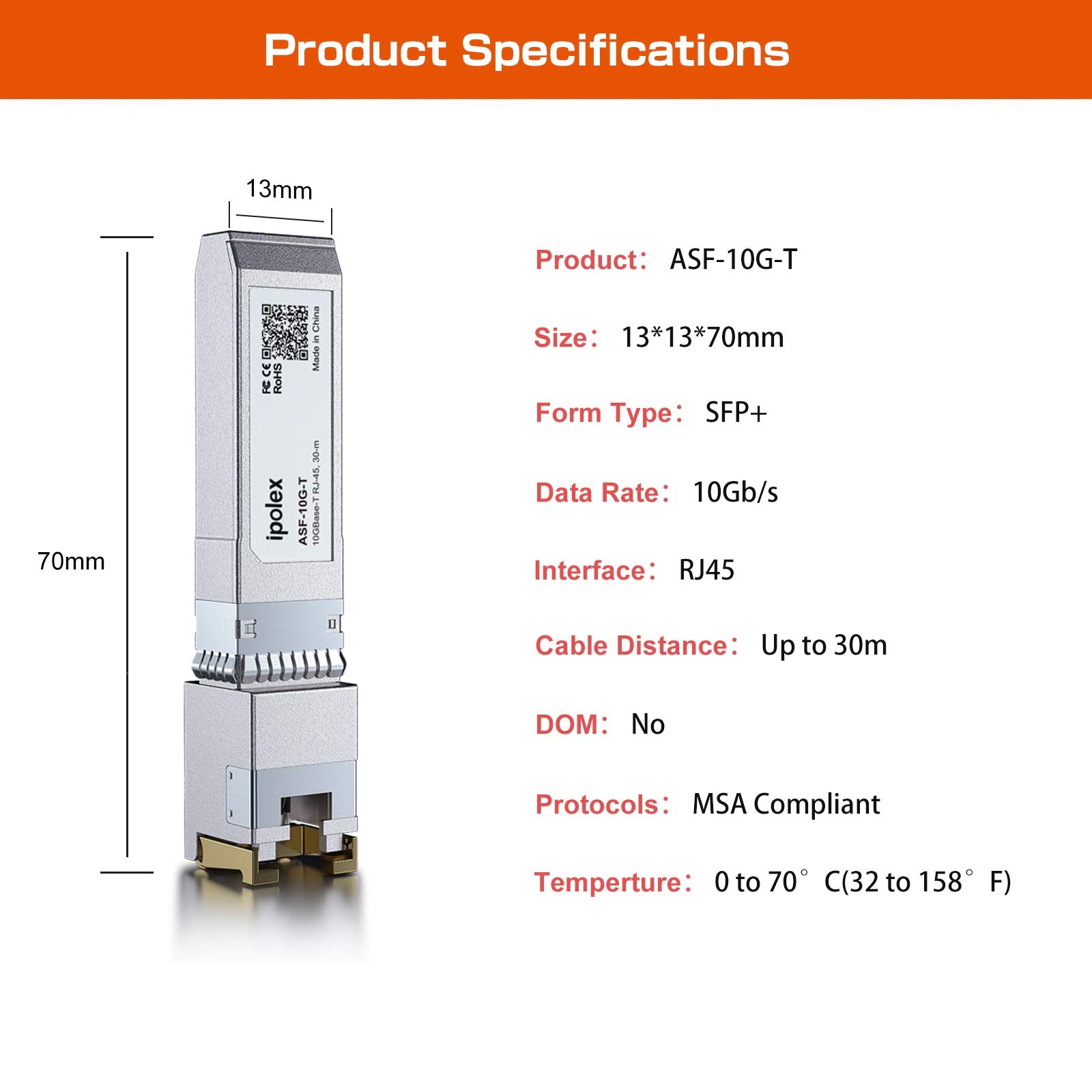 1.25/2.5/5/10G Sfp+ Rj45 Copper Transceiver, 10Gbase T Rj 45 Sfp+ Module, Compatible For Cisco Sfp 10G T S, Ubiquiti Unifi Uf Rj