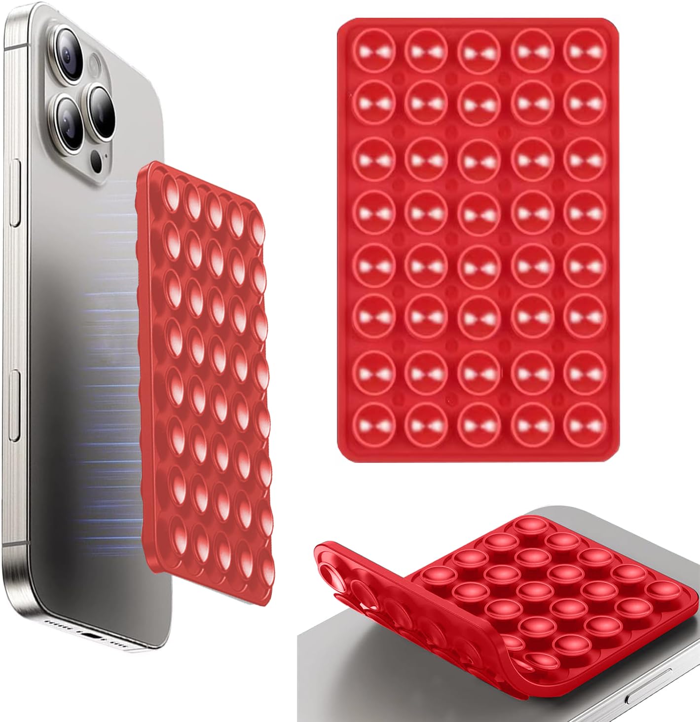 Suction Phone Mount Double Sided Octo Buddy For Magsafe Case, Silicone Sticky Grip Secure Holder For Iphone, Hands-Free Taking P