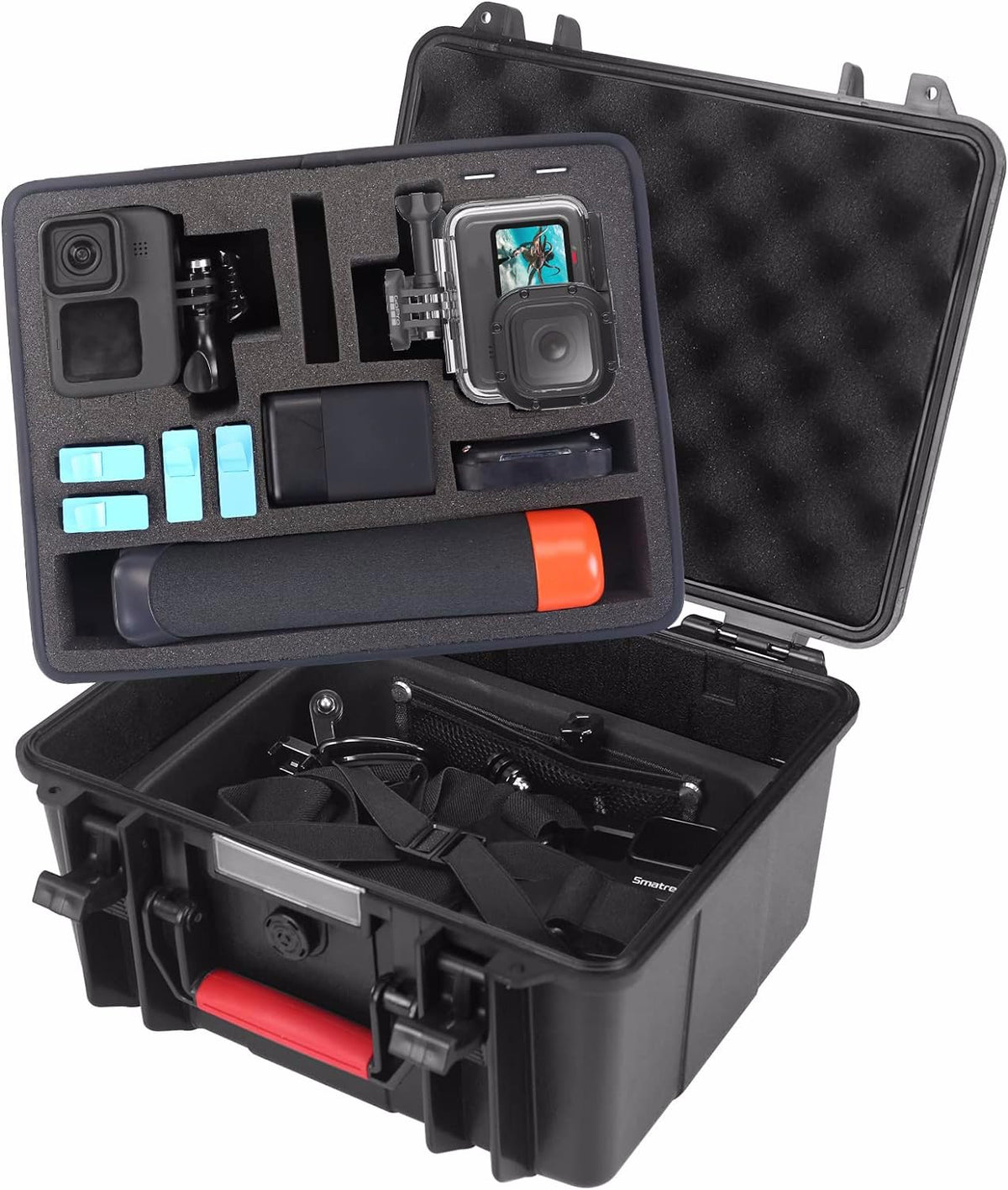 Smatree Water-Resist Hard Case Compatible for Action Camera 13/12/11/10/9/8/7/6/5/4/3/2/1/2018, AKASO Brave 7 LE, DJI Osmo Action (Camera and Accessories Not Included)