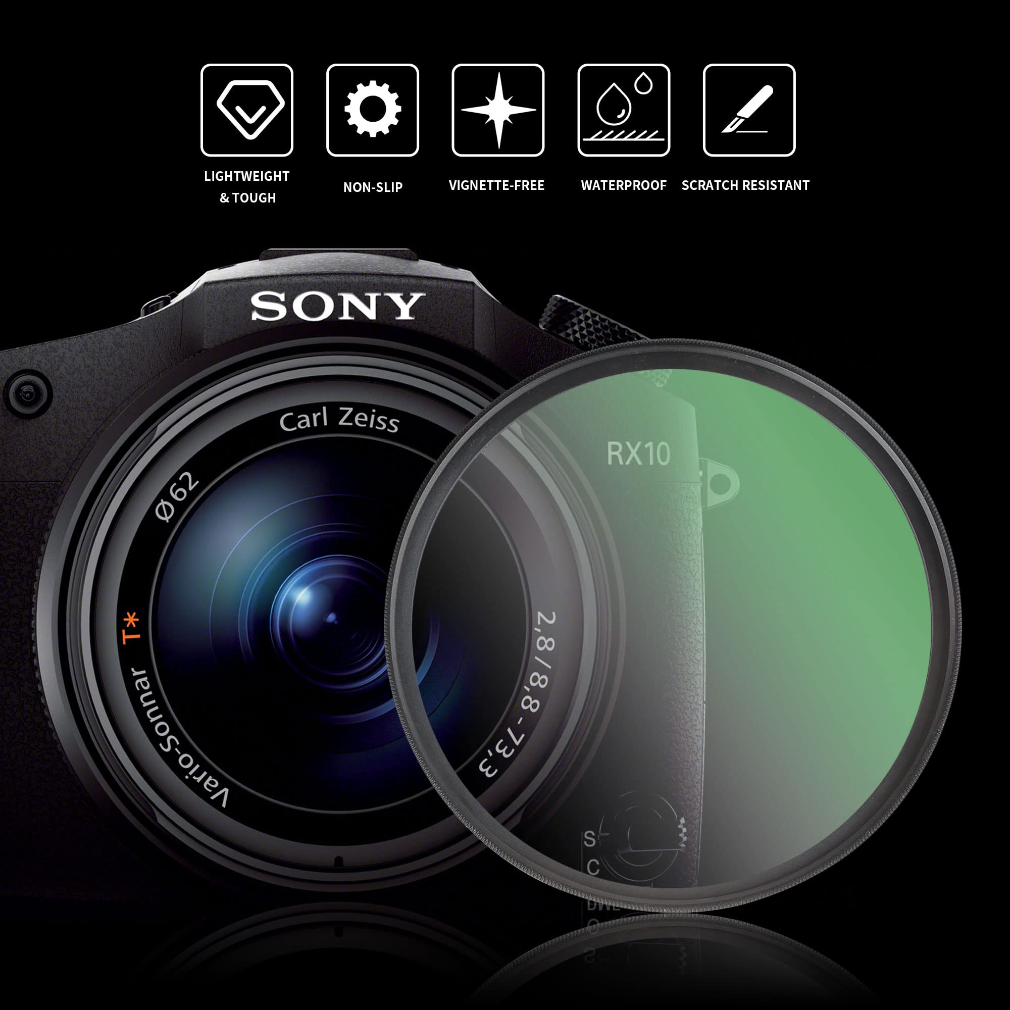 Walkingway 43Mm Black Diffusion Filter 1/8 Pro Mist Camera Lens Filter Soft Dreamy Cinematic Effect Hazy Diffuser With Ultra Sli