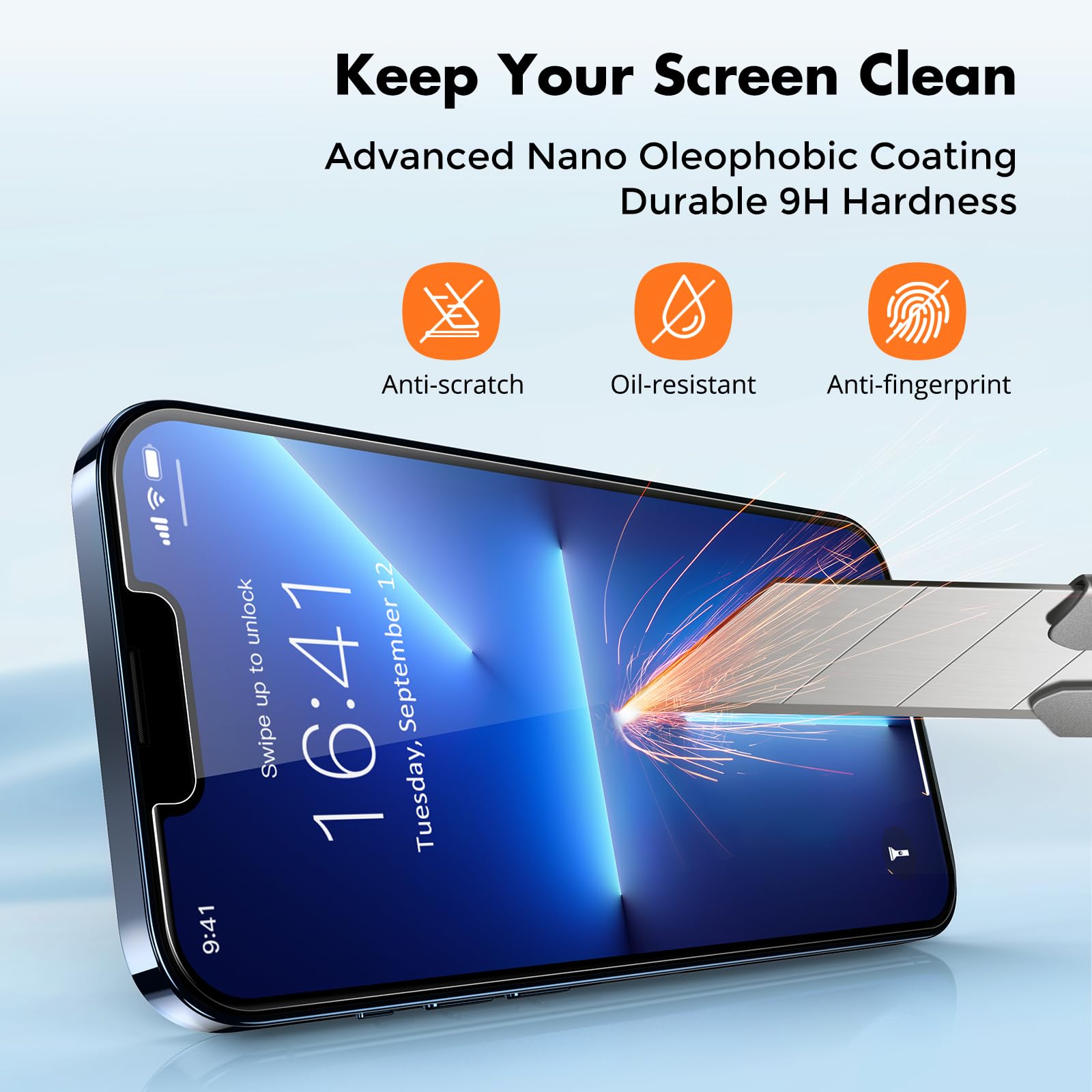 Unbreakcable Screen Protector For Iphone 14/ Iphone13/13 Pro, Shatterproof Tempered Glass [99.99% Hd Clear] [9H Hardness] [Easy