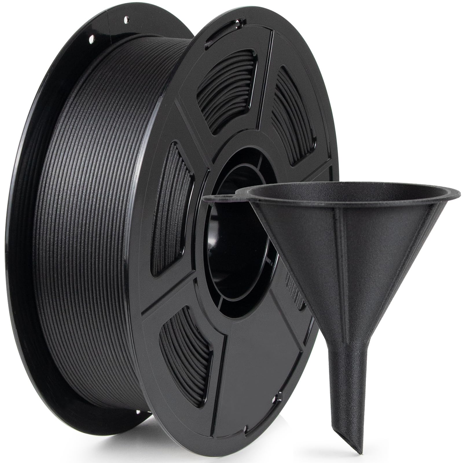 IEMAI Glass Fiber PLA Filament 1.75mm Matte Black 1KG, PLA-GF 3D Printer Filament with Dimensional Stability & Low Warpage, High