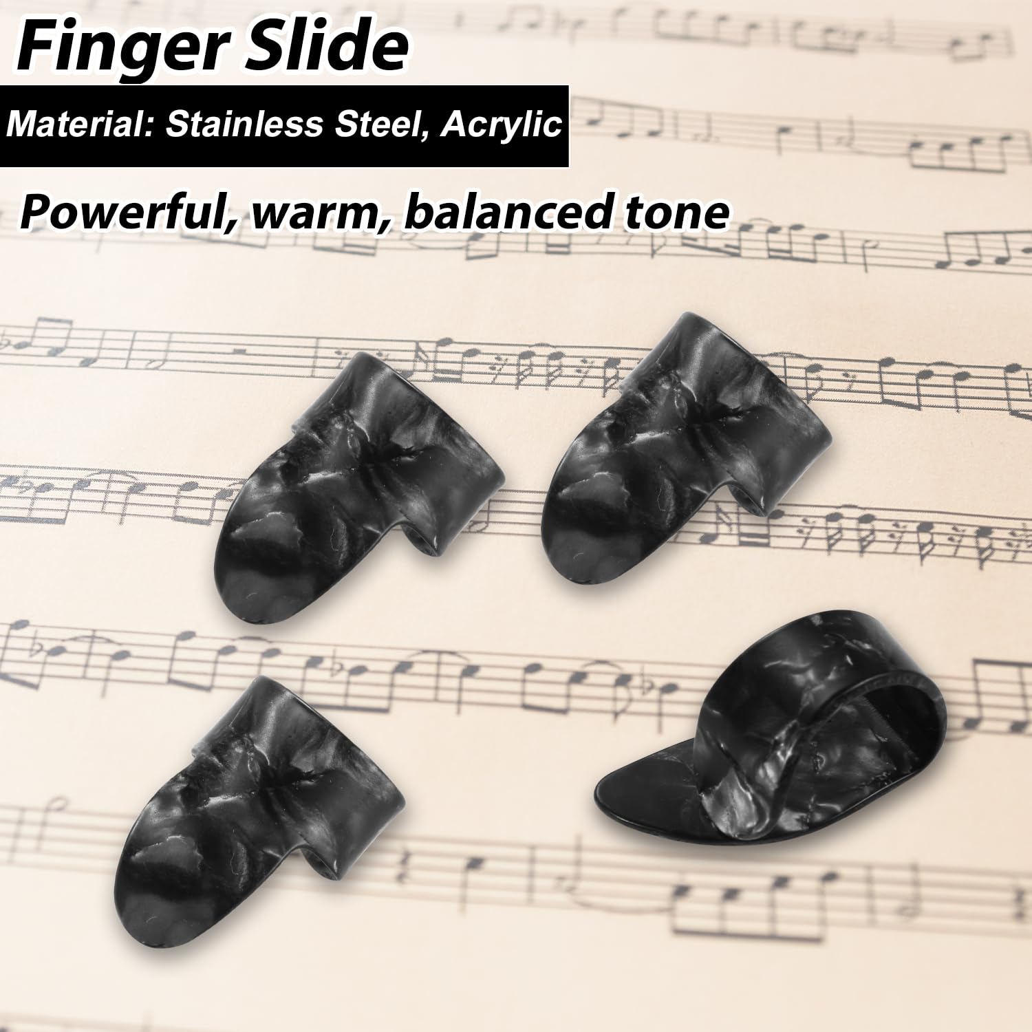 13Pcs Guitar Slide Kit, Including 3 Guitar Slides, 6 Guitar Picks And 4 Finger Cots Guitar Finger Slide For Electric And Acousti