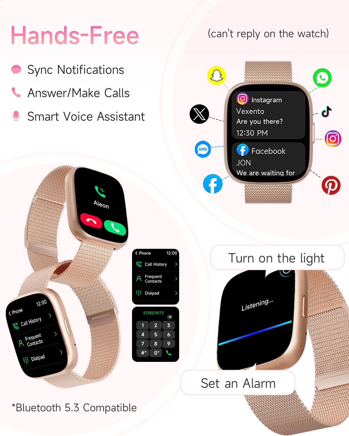 Toobur Smart Watch For Women, No Phone No App Needed,1.83'' Fitness Tracker Watch With Heart Rate/Step Tracker/Pedometer/Sleep,