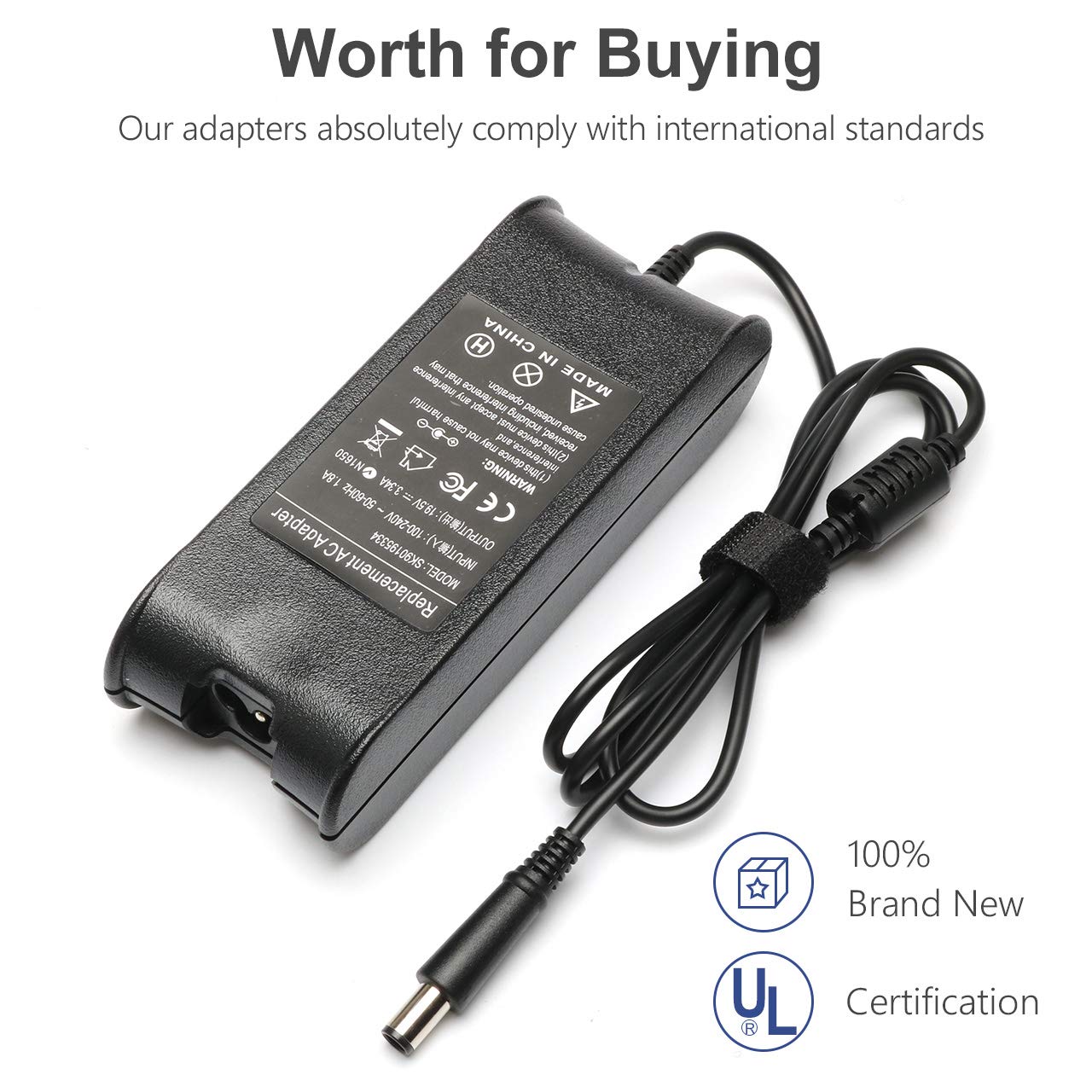 19.5V 3.34A 65W Ac Adapter Laptop Charger Replacement For Dell Latitude 3190 3189 5400 5480 5490 7490 E5500 E5470 E6430 E6500 E6530 Chromebook 11 3120 3180 3189 Series