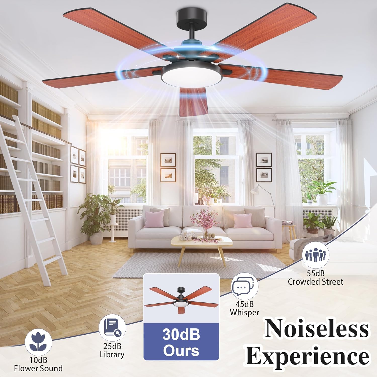 Diamondforge Ceiling Fans With Lights And Remote Control,Indoor/Outdoor Flush Mount Low Profile Commercial Reversible Dimmable W