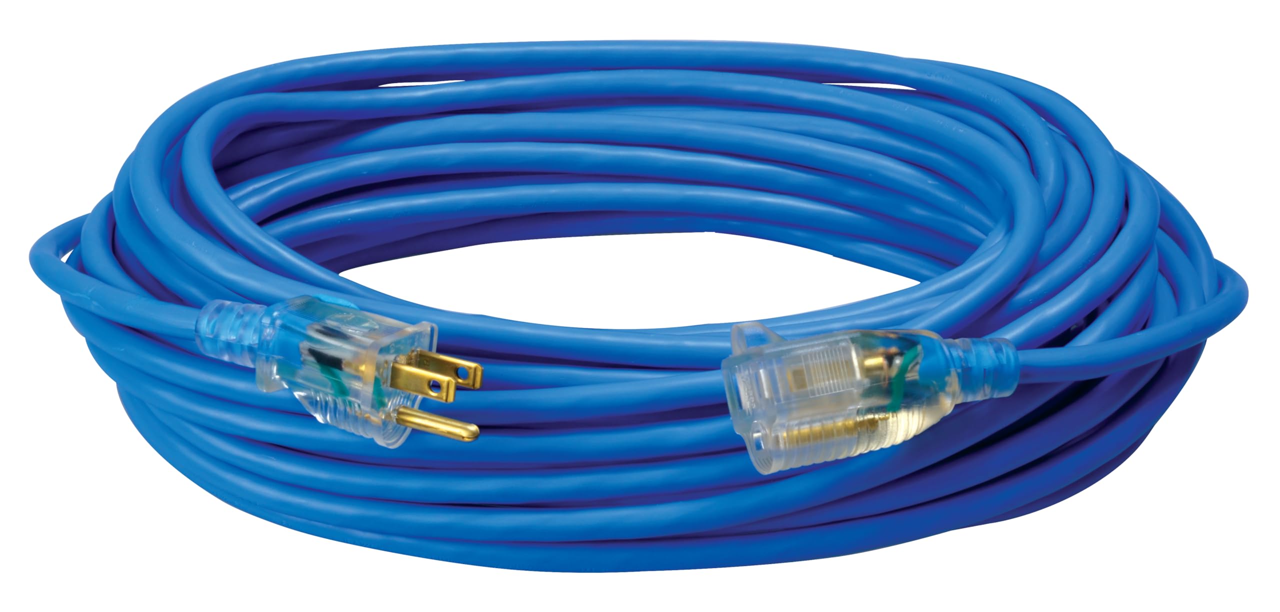 Southwire Coldflex Light Duty Extension Cord, 50Ft, 16 Gauge, 3 Conductor, Cold Weather Cord, Blue, 2368Sw8806