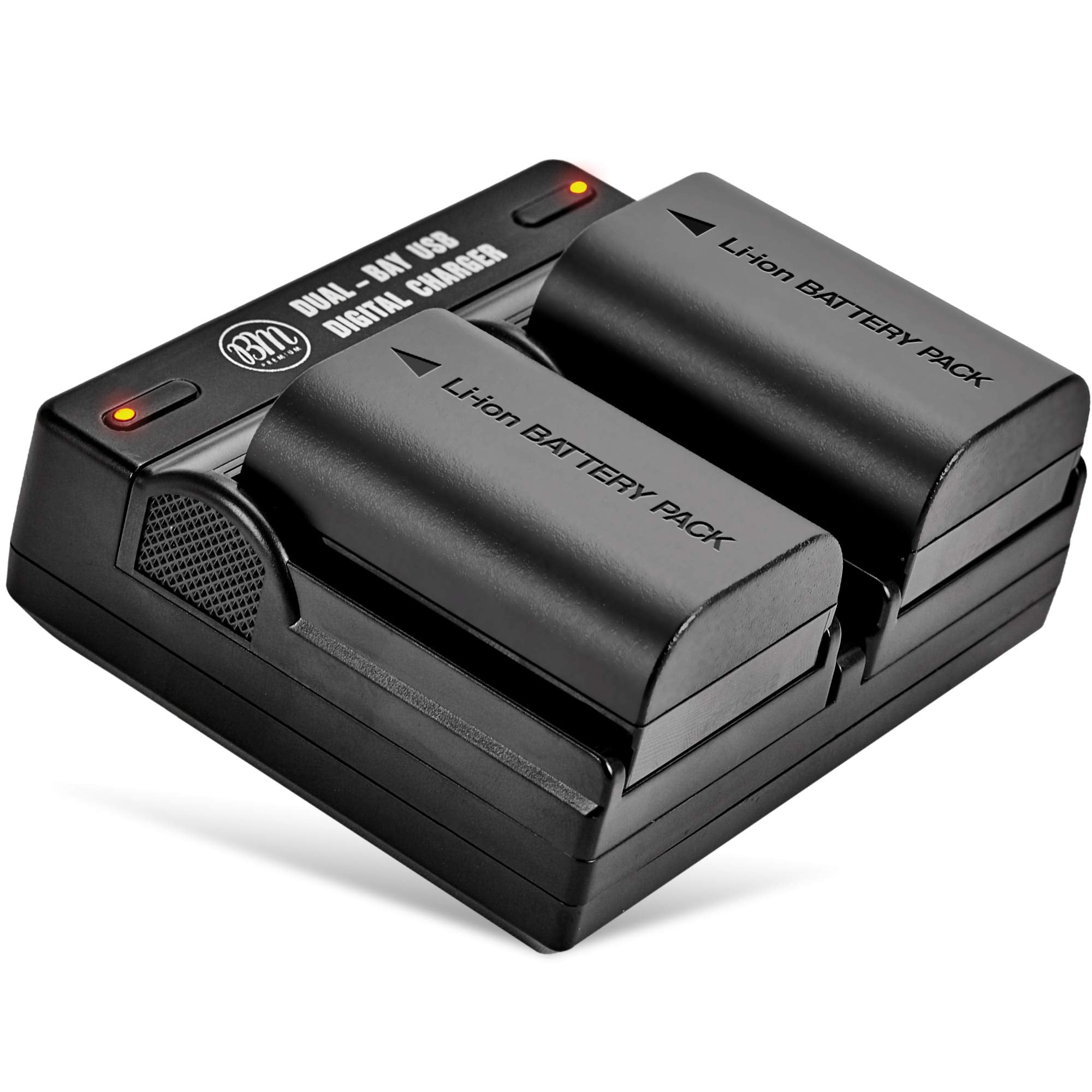 BM Premium 2 Pack of LP E6NH High Capacity Batteries and Dual Bay Battery Charger for Canon EOS R EOS R5 EOS R6 EOS R6 II EOS R7 EOS 90D EOS 60D EOS 70D EOS 80D EOS 6D II EOS 7D EOS 7D Mark II Cameras