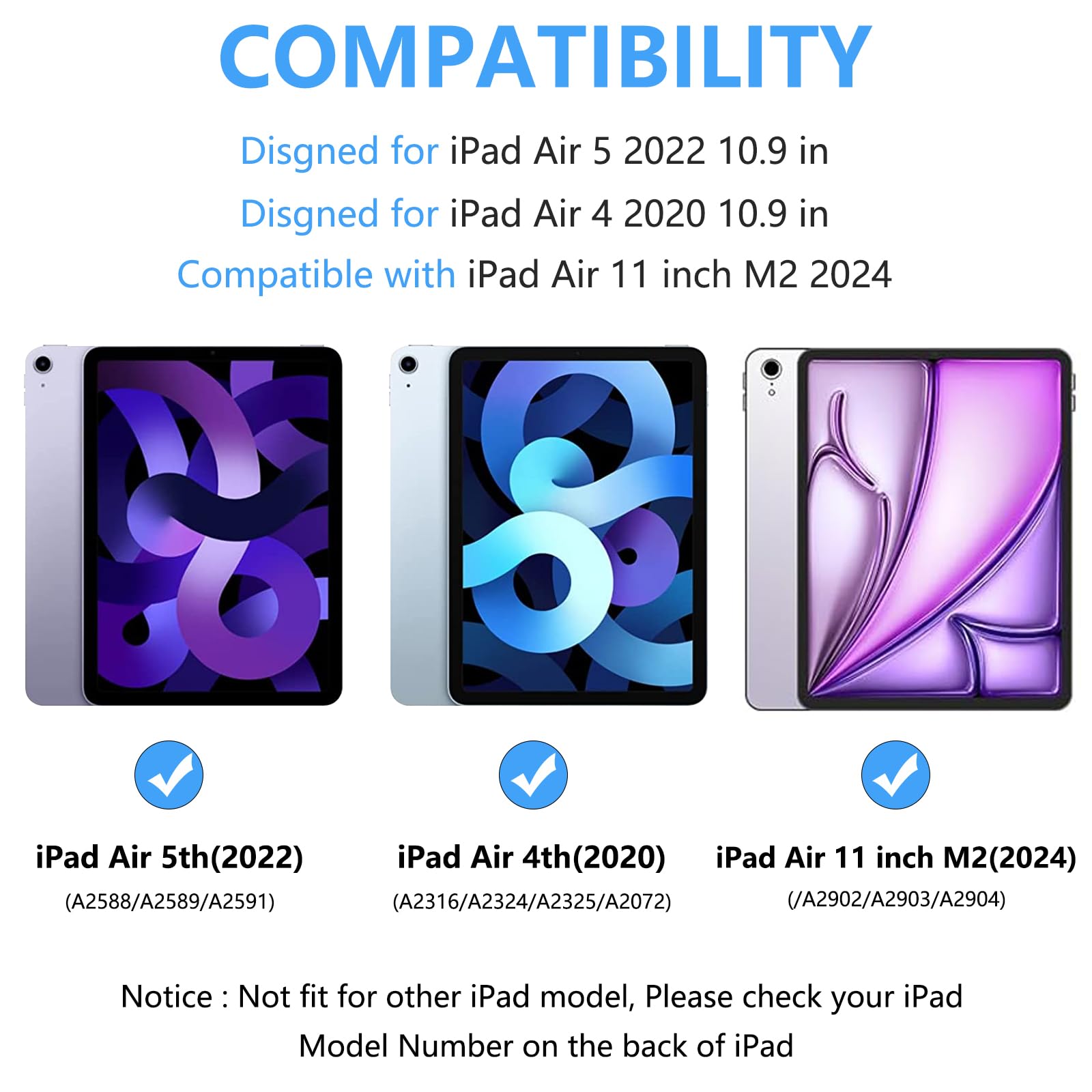 Taiyang For Ipad Air 11 Inch M2 Case With Keyboard 10.9In For Ipad Air 5 2022/Ipad Air 4Th Gen Keyboard Case With Pencil Holder,