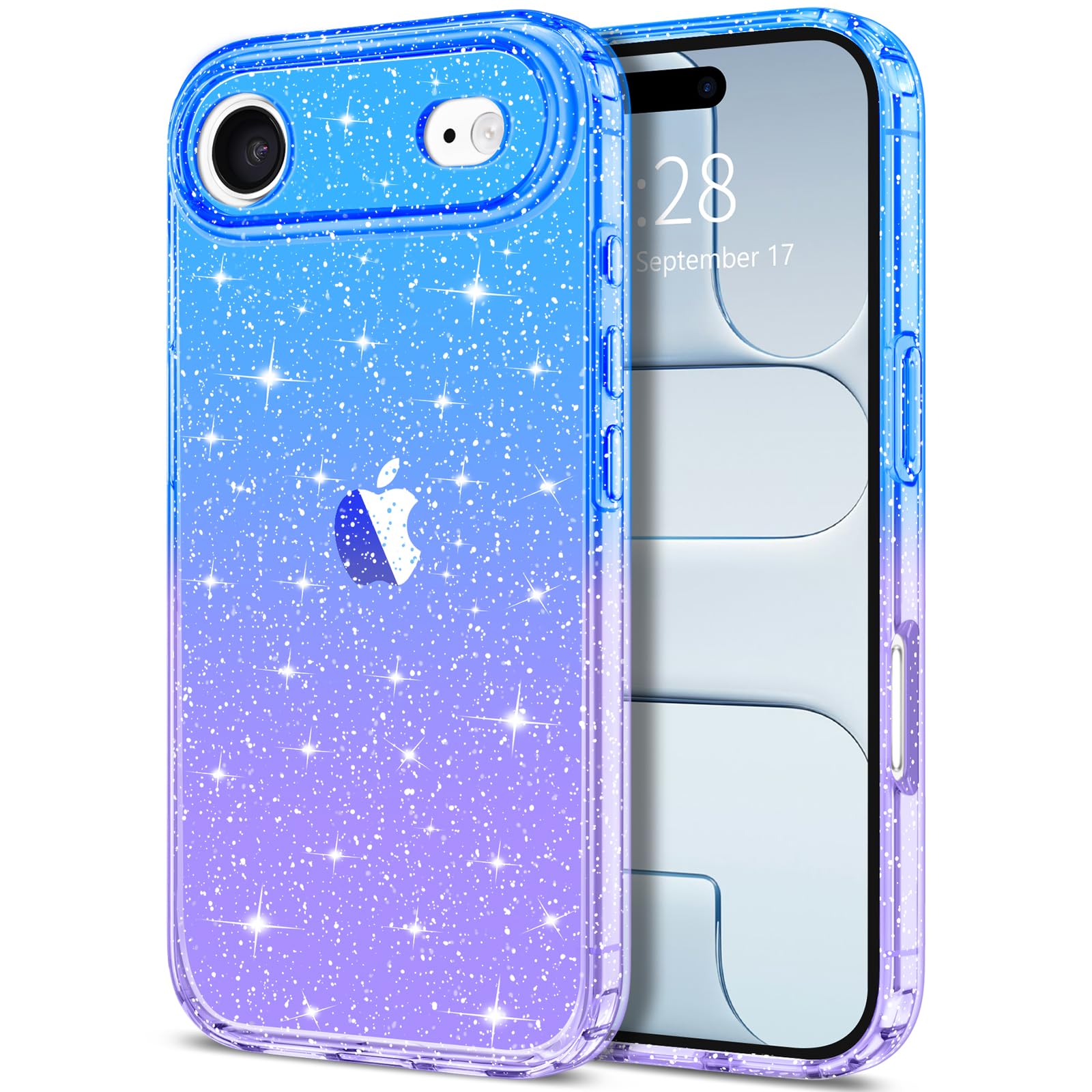 Hython for iPhone Air Case Glitter, Clear Glitter Sparkly Shiny Bling Sparkle Cute Cover, Anti-Scratch Soft TPU Slim Fit Shockpr