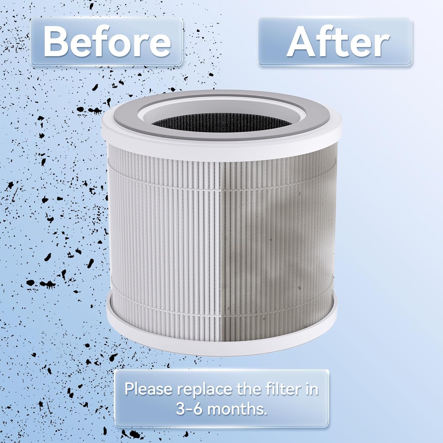 Fulminare Pu P05 Air Purifier Replacement Quiet Air Cleaner Filtering Out 99.97% 0.01 Microns, Smoke, Pollen, Particles
