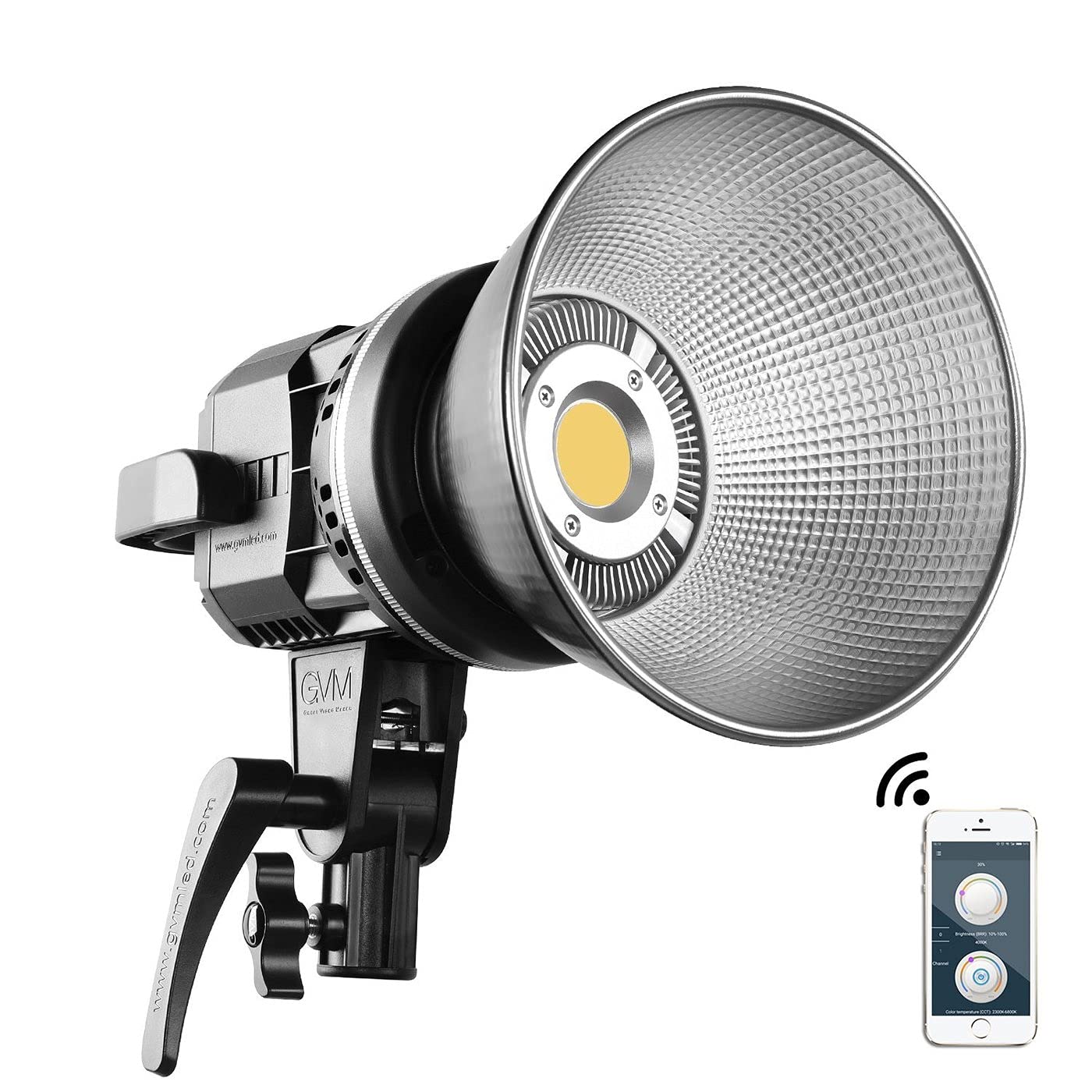 Gvm Great Video Maker 80W Cri97+ Video Lights With Bowens Mount Color Temperature 5600K Dimmable Led Continuous Lighting Spotlig
