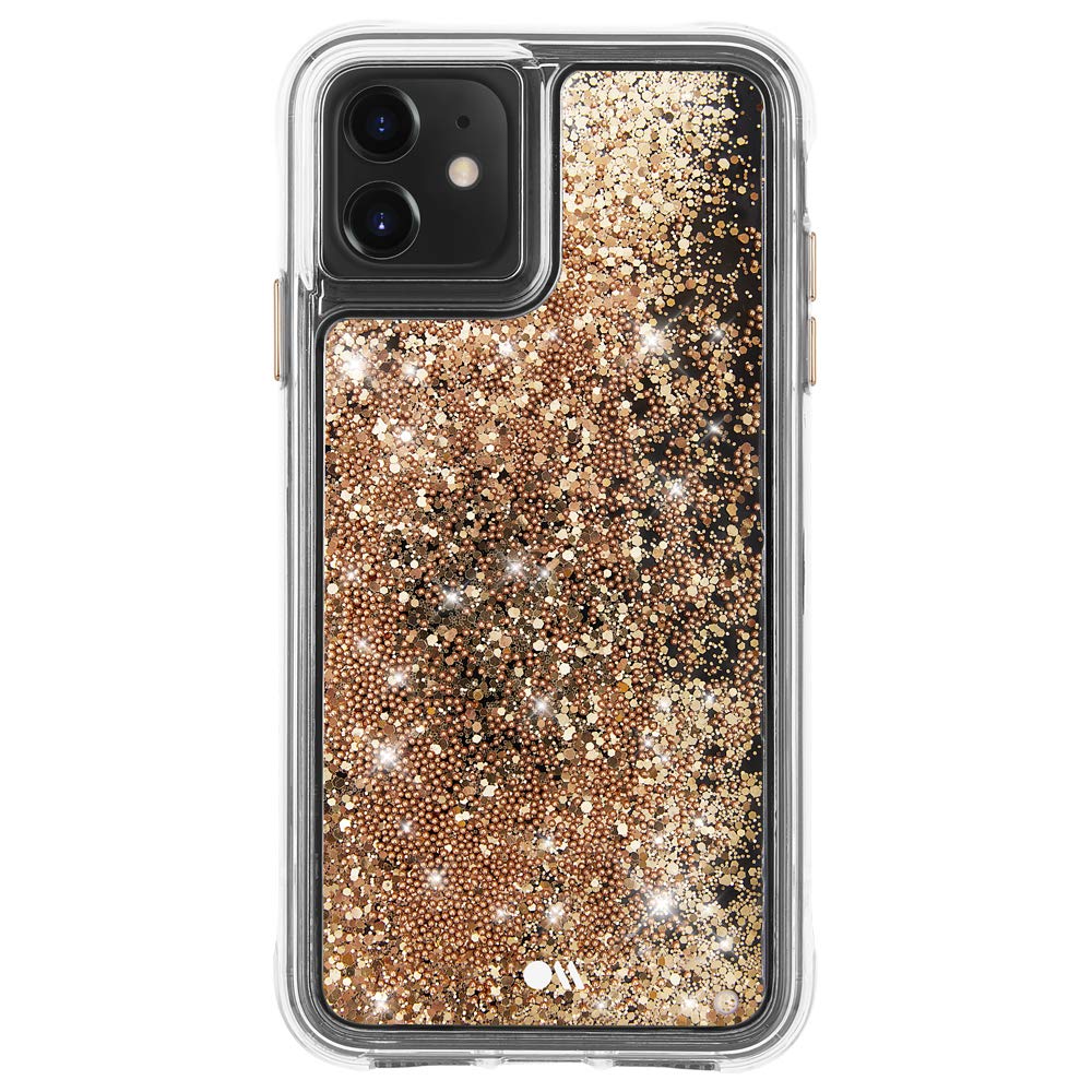 Case-Mate - WATERFALL - Glitter Case for iPhone 11 - Snow Globe Effect - 10 ft Drop Protection - 6.1 inch - Gold