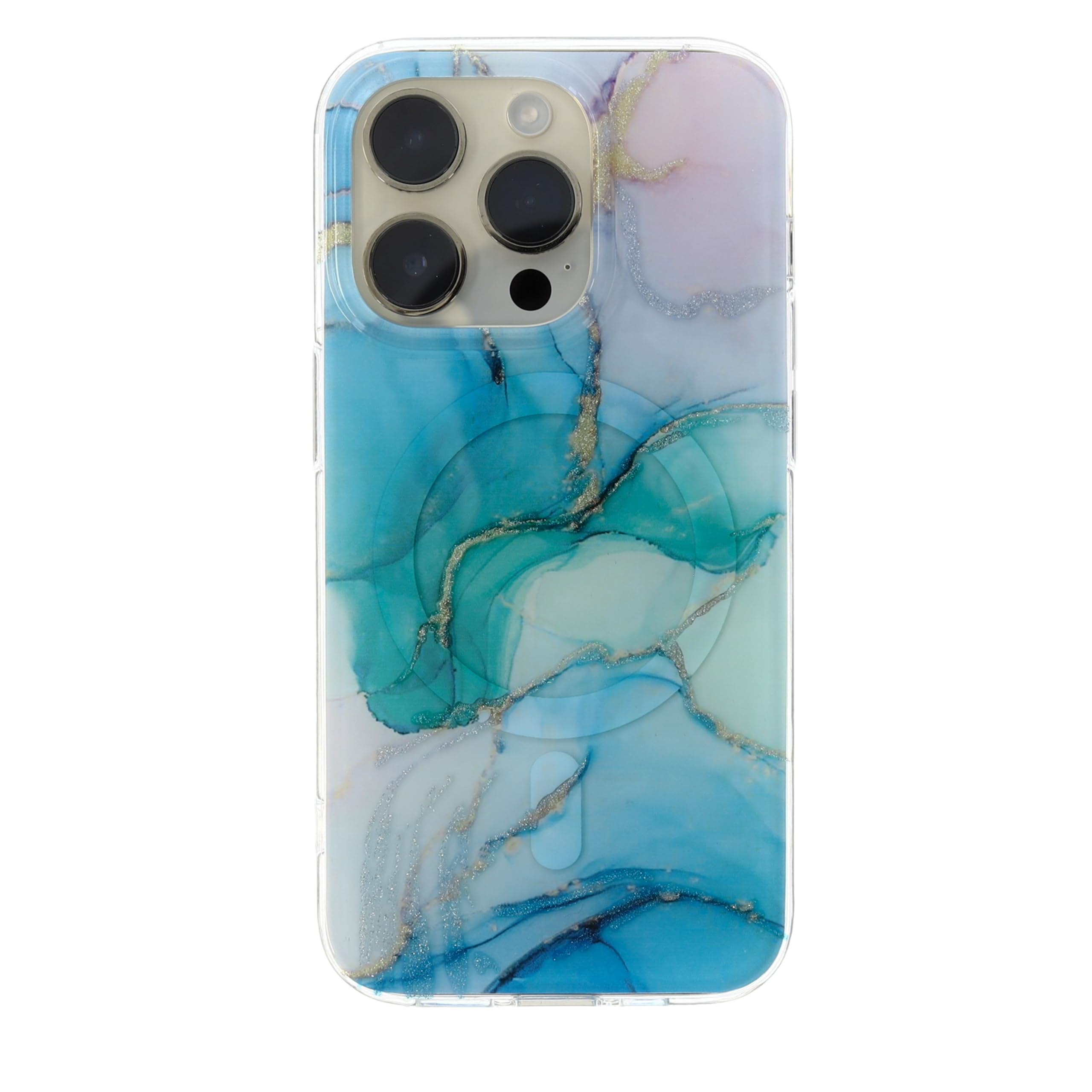 Katti Case for iPhone 14 Pro Max Phone Case - Blue/Teal Marble - Ultra-Slim, Shockproof, Camera Bumper, Glossy iPhone Case