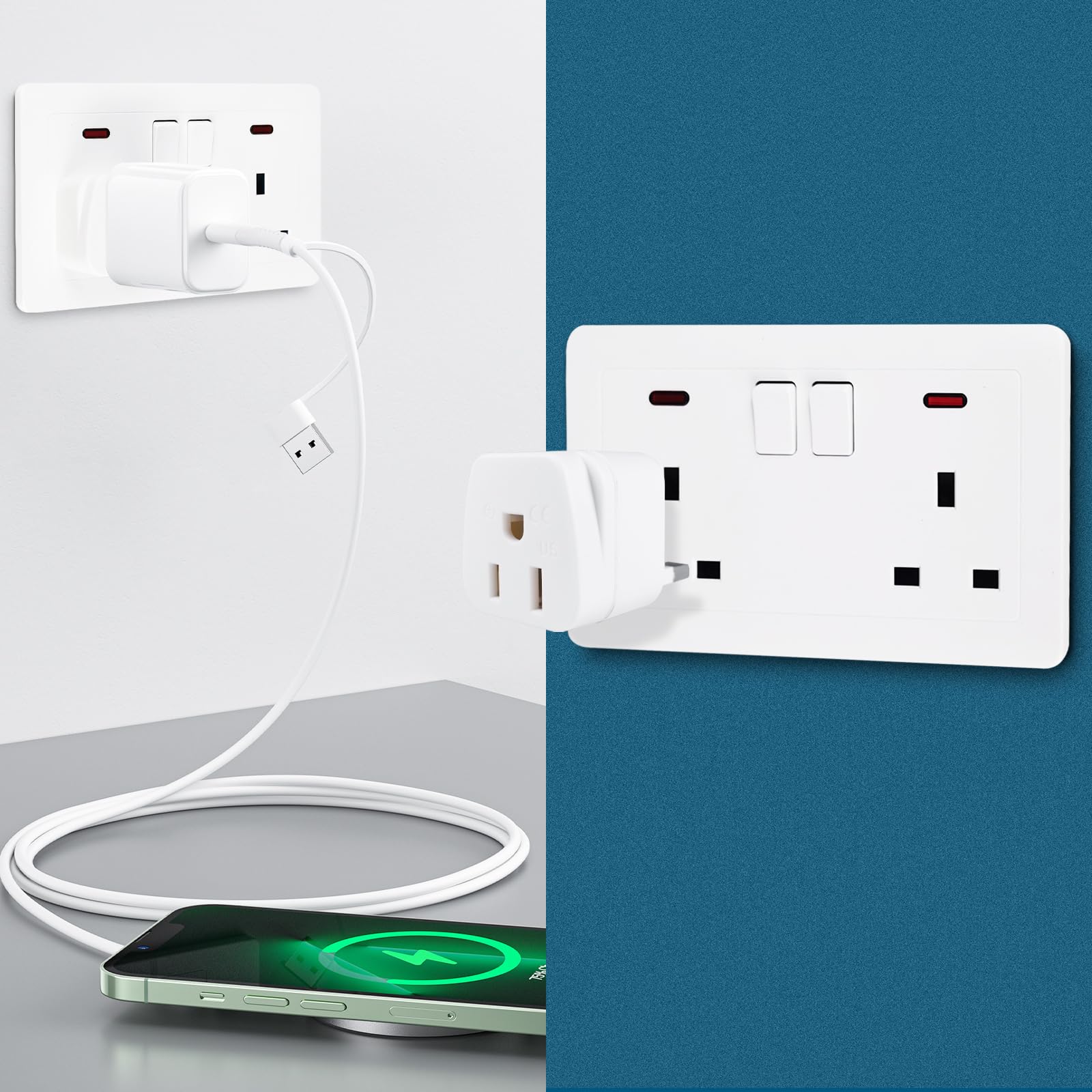 Us To Uk Plug Adapter,Type G Plug Adapter For Travel,Uk Power Adapters,Ireland Plug Adapter,American Canada Japan To British Hon