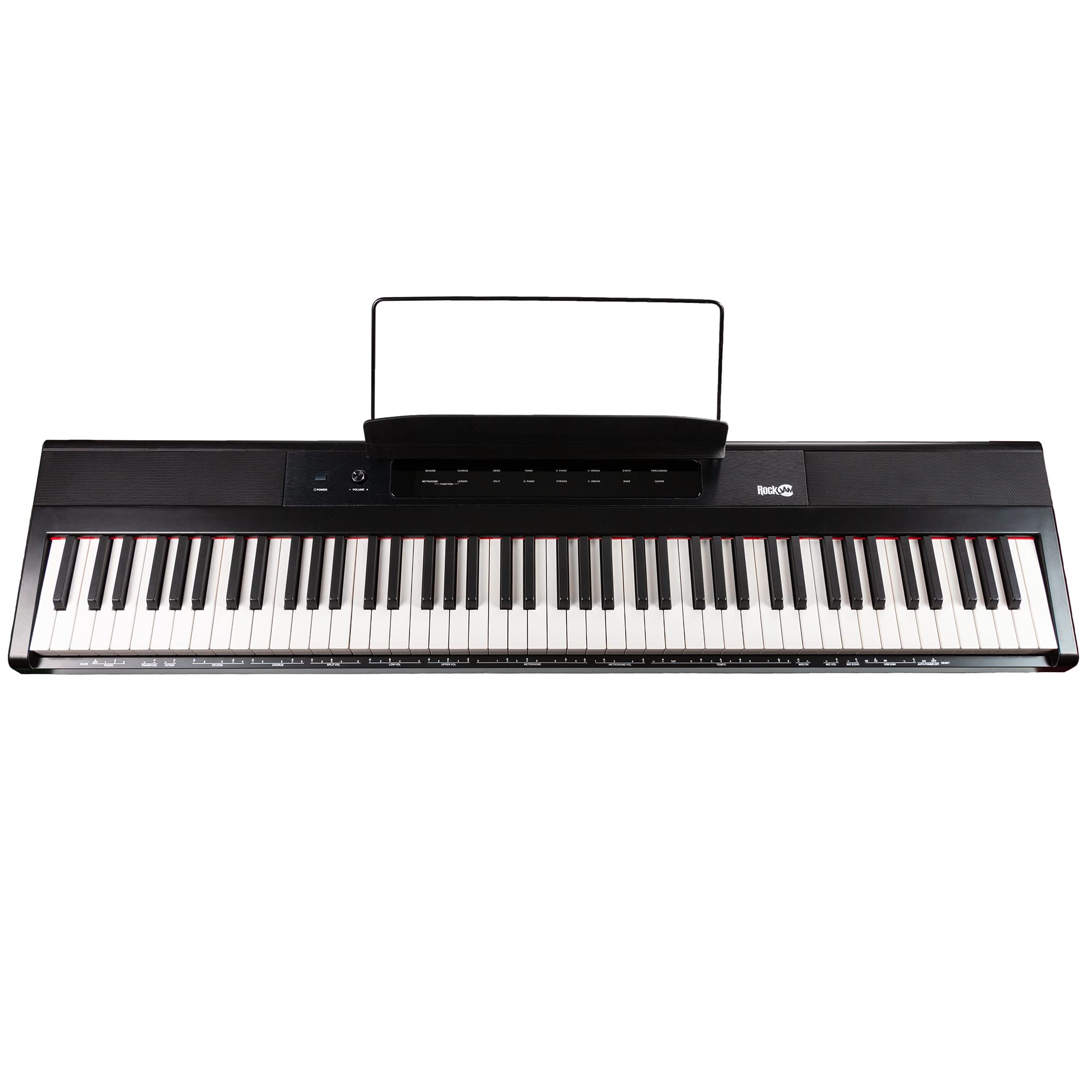 Rockjam 88 Key Digital Piano Keyboard Piano With Full Size Semi Weighted Keys, Power Supply, Sheet Music Stand, Piano Note Stick