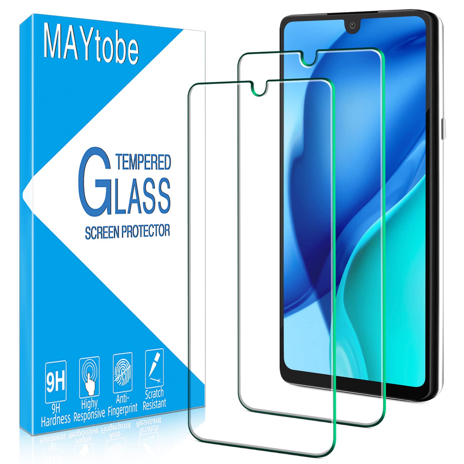Maytobe [2 Pack] Designed For Lg Stylo 6 Tempered Glass Screen Protector   Bubble Free, Anti Scratch, Case Friendly