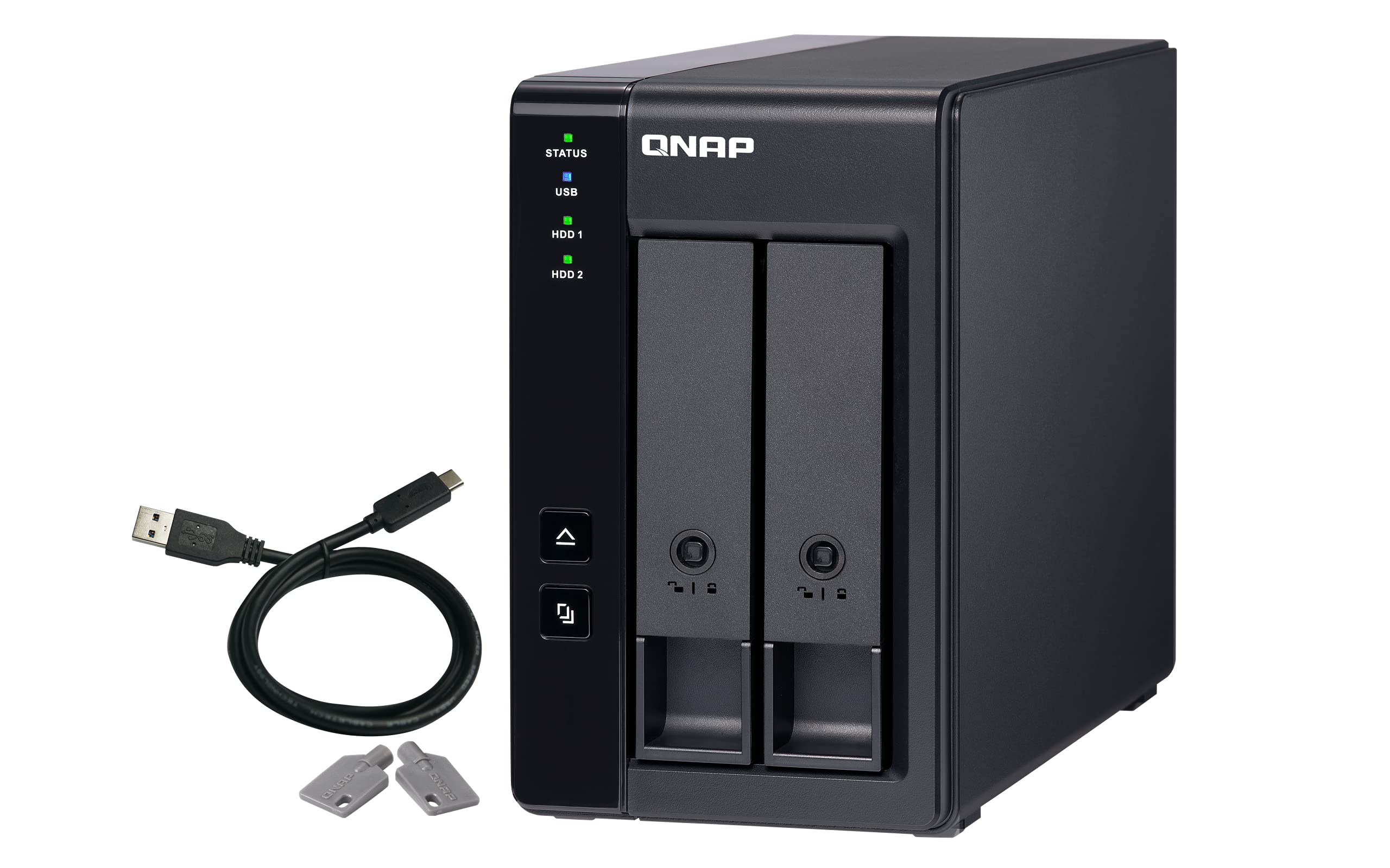 Qnap Tr 002 A Us 2 Bay Usb Type C Direct Attached Storage (Das) With Hardware Raid (Diskless)