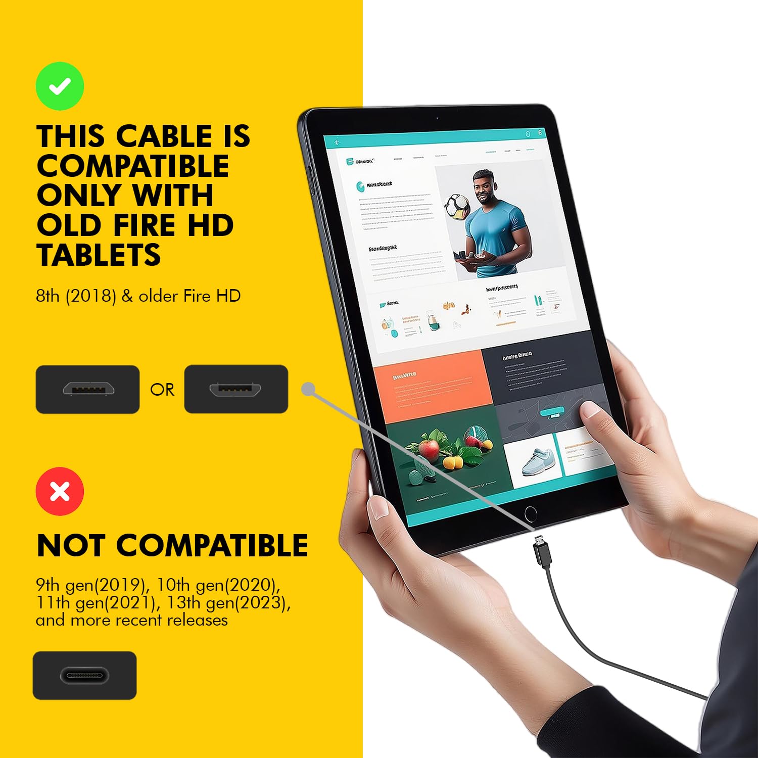 Brendaz Micro Usb Cable 2 Pack  Fast Charging, Data Transfer Android Usb Cord, Compatible W/Kindle Fire Hd Tablet, X Box One S X