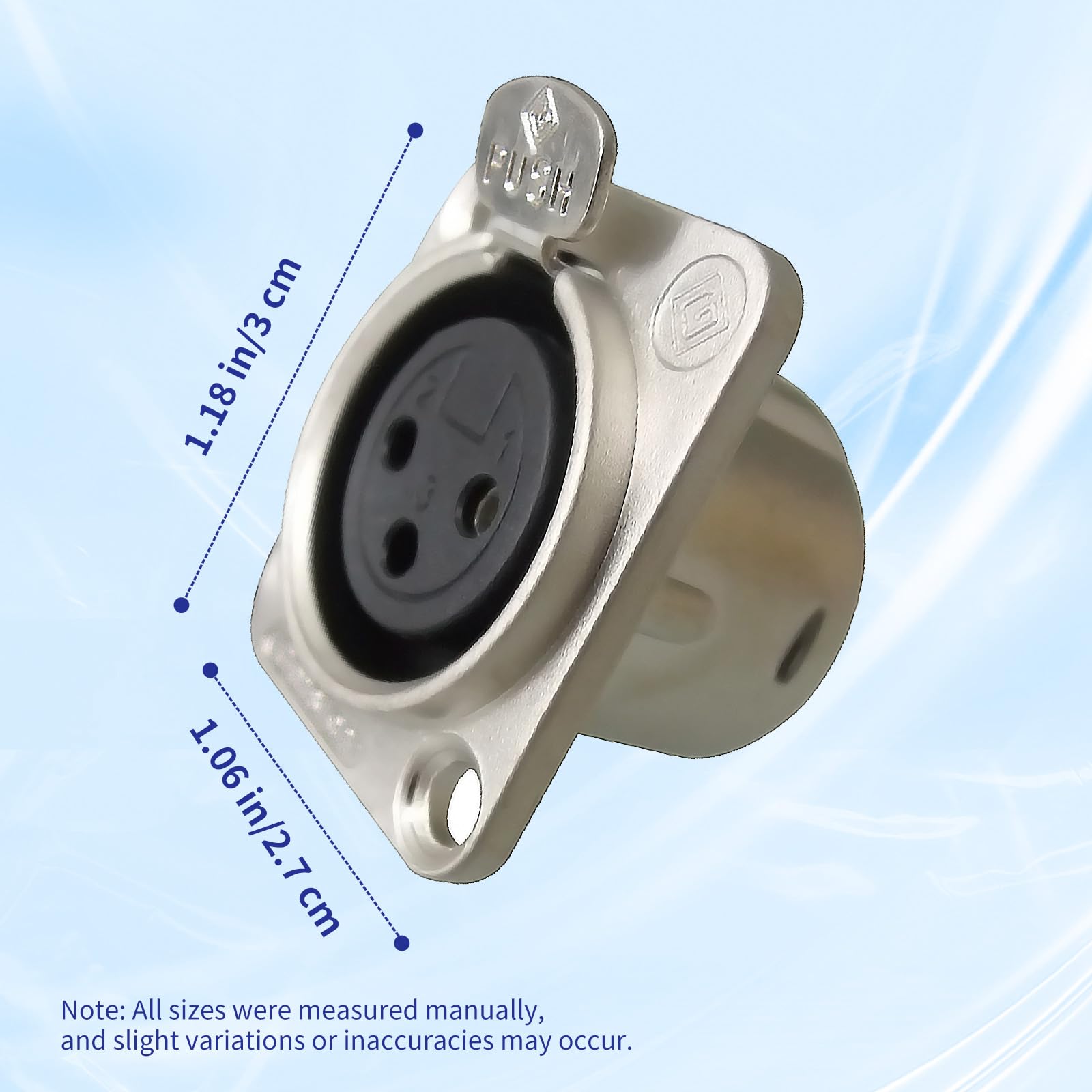 Riviera 5 Pack Xlr 3Pin Female Panel Mount Chassis, Fine Nickel Plated Housing With Silver Plated Contacts(5 Pack Silver Female)