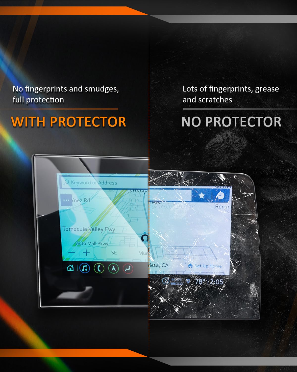 Cdefg 2Pcs For Chevrolet Corvette C8 Zr1 2022 2025 Screen Protector Touchscreen Cover For Chevy Corvette 2022 2023 2024 2025 Accessories Nano Foils (2Pcs)