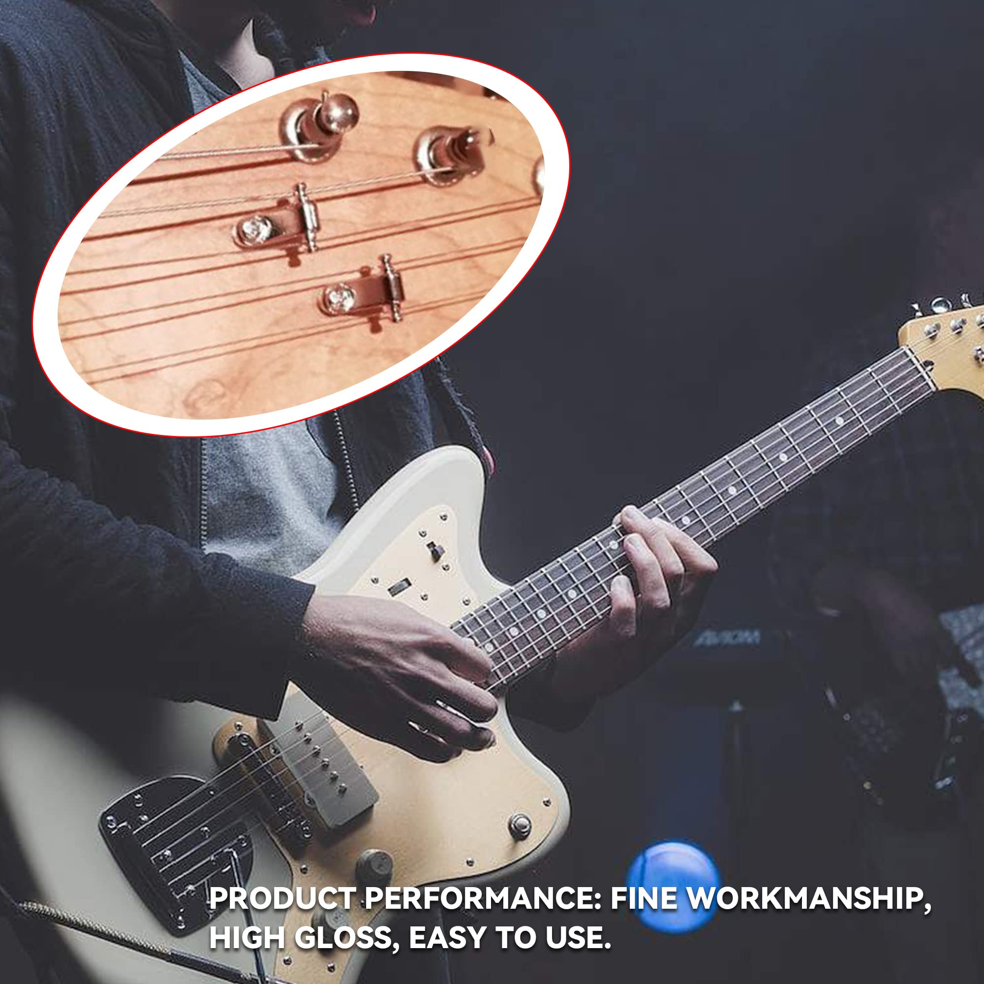 Bstinay 20Pcs Sturdy Electric Guitar Roller String Retainers Trees Standard Roller String Guides With Screw Guitar Accessory