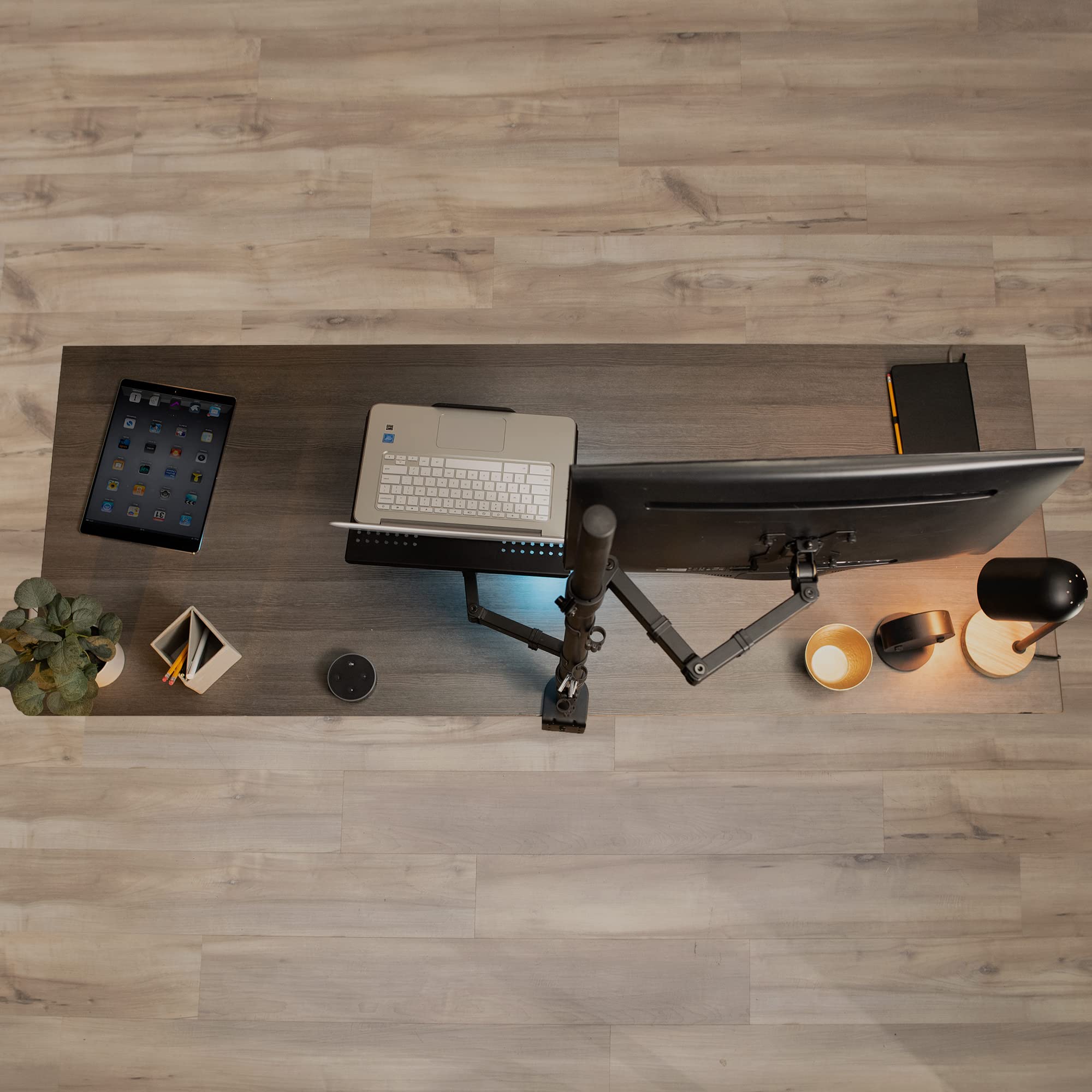 Vivo Laptop And 13 To 32 Inch Lcd Monitor Stand Up Desk Mount, Extra Tall Adjustable Stand, Fits Laptops Up To 17 Inches (Stand