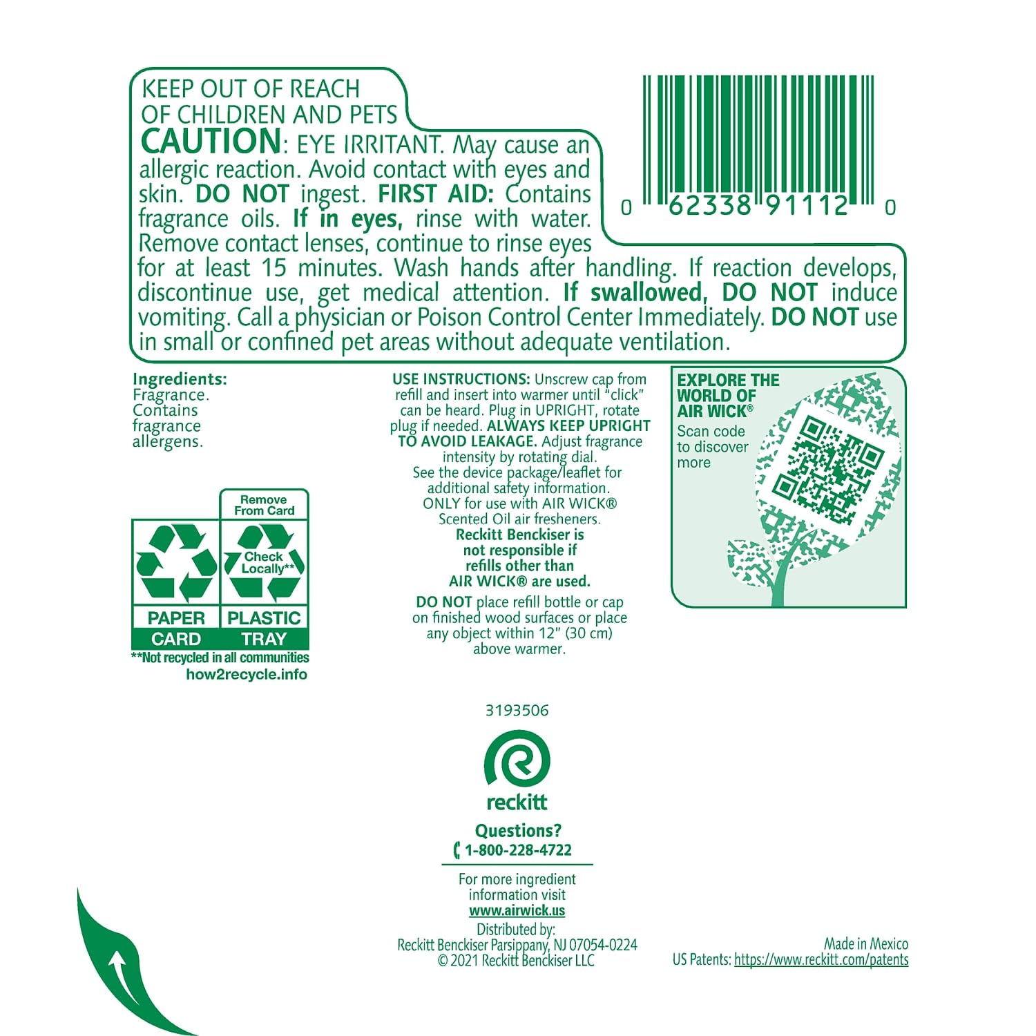 Air Wick Plug In Scented Oil Refill, 2 Ct, Summer Delights, Air Freshener, Essential Oils