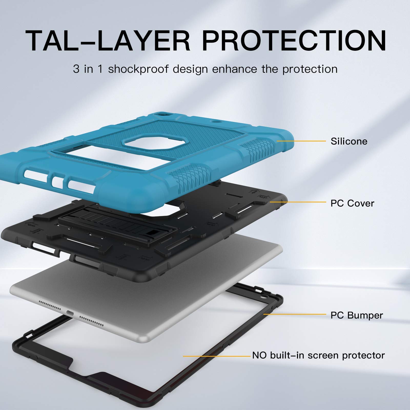 Rantice Ipad 9Th Generation Case, Ipad 8Th Generation Case, Ipad 7Th Generation Case, Hybrid Shockproof Drop Protection Cover Wi