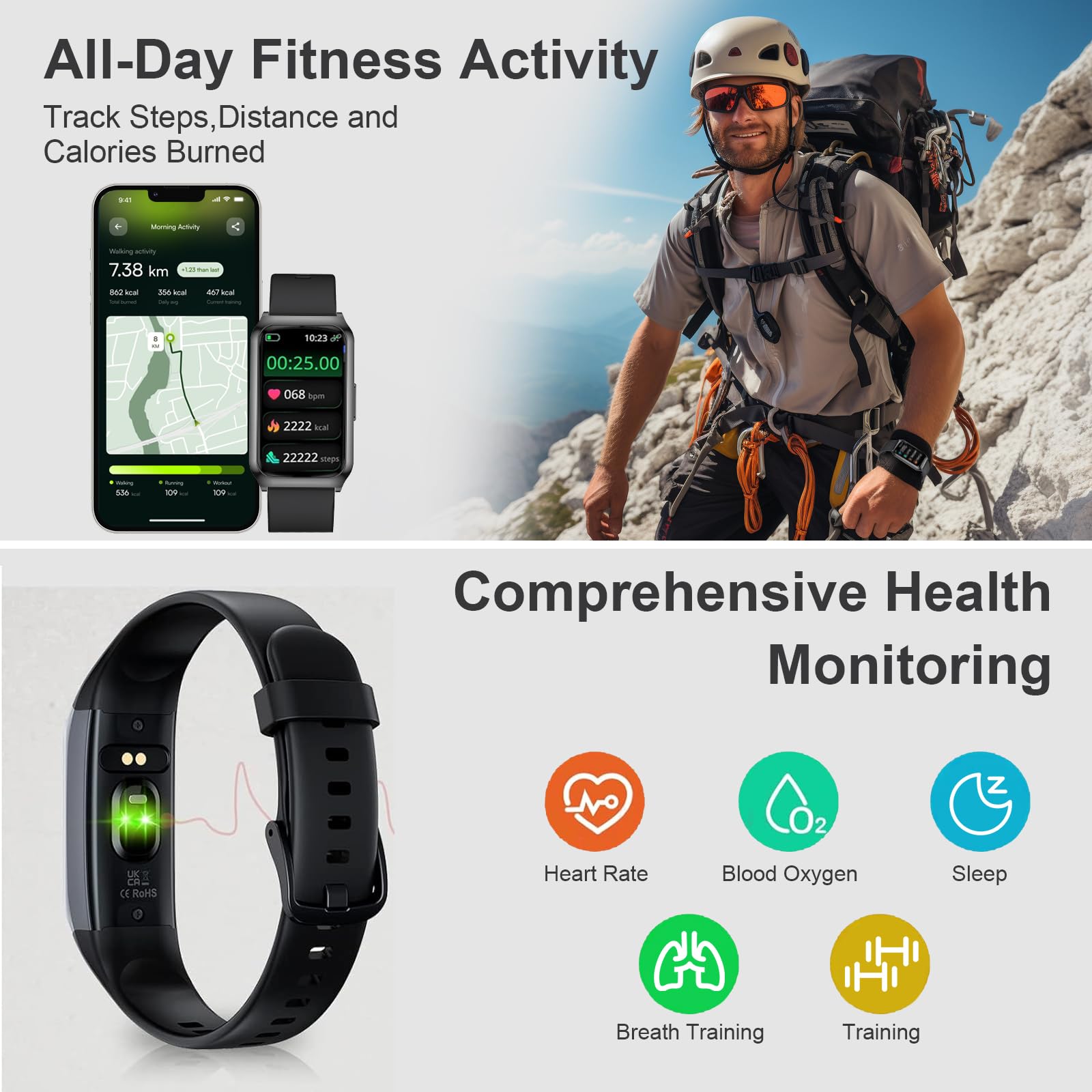 Gadixy Smart Watches For Women Men Fitness Tracker With Blood Oxygen/Heart Rate/Step Counter/Calories,Aluminium Case,Activity Tr