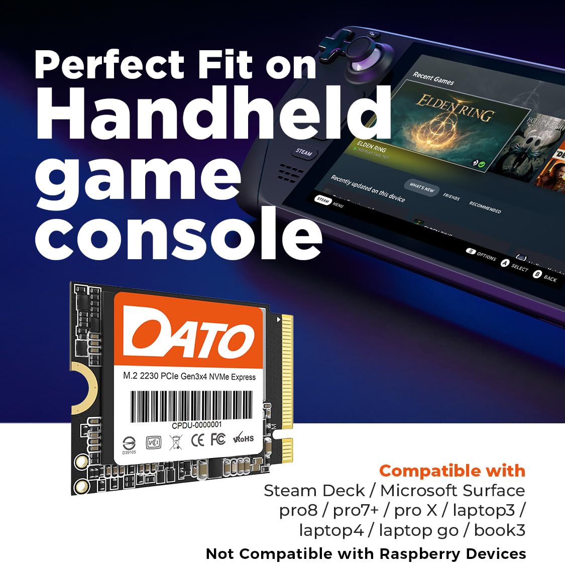 Dato 512Gb Ssd M.2 2230, Nvme 1.3 Pcie Gen3X4, Internal Solid State Drive, Up To 2500/1800 Mb/S, Dp330 Series