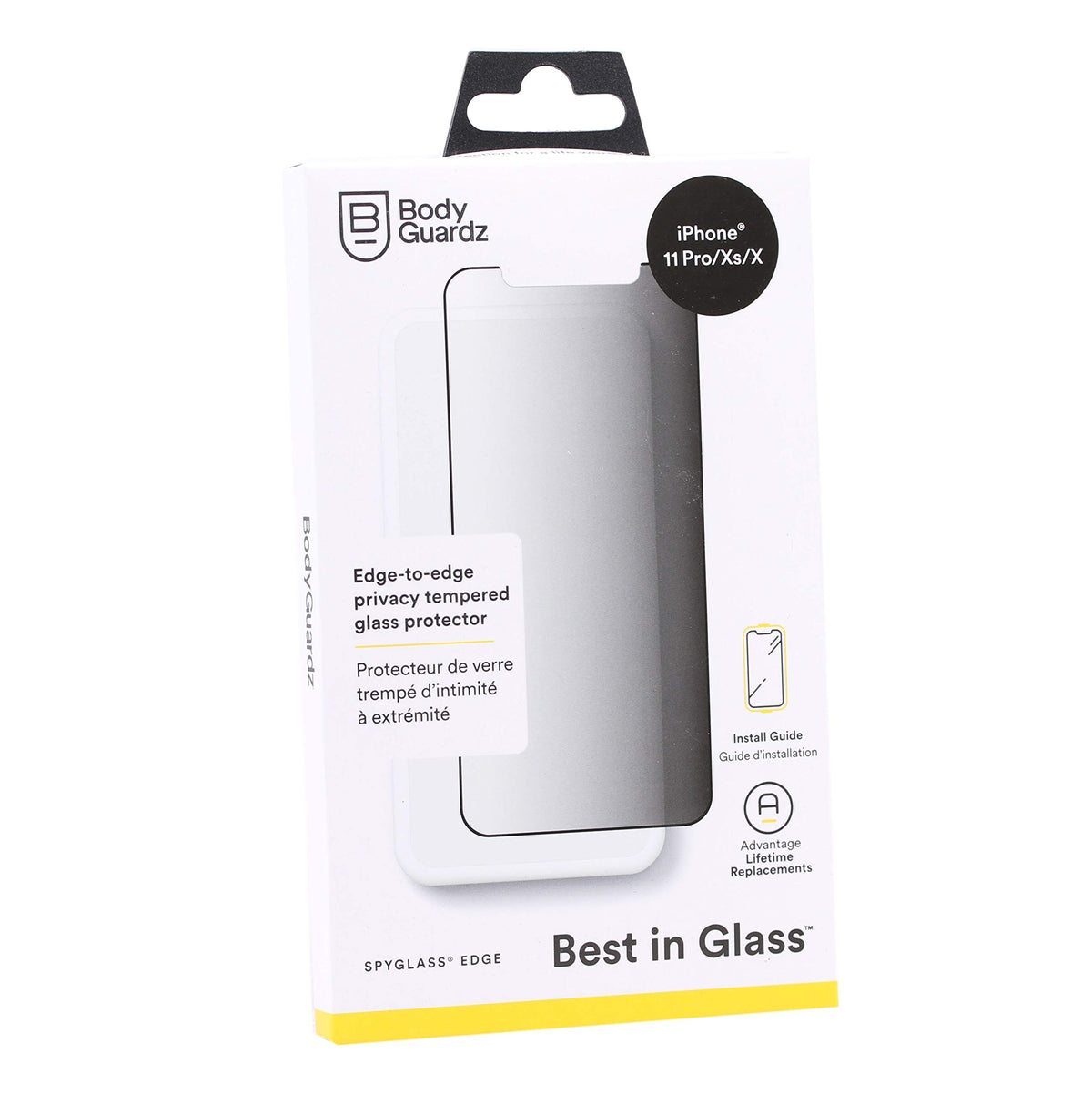 Bodyguardz - Spyglass Edge Privacy Screen Protector For Iphone 11 Pro, Edge-To-Edge Tempered Glass Impact And Scratch Protection