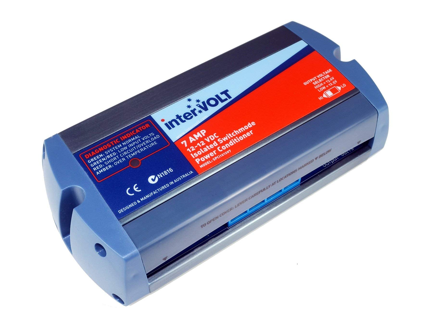 Intervolt 12V Dc Stabilizer/Voltage Regulator/Power Conditioner/Battery Charger (10 16 Vdc Input   12.5/13.6 Vdc Output)   Heavy Duty 7A Dc Dc Isolated   Model Spci121207