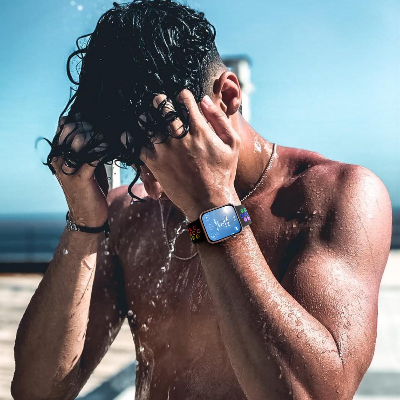 Sport Band Compatible With Apple Watch 38Mm 40Mm 41Mm 42Mm 44Mm 45Mm 46Mm 49Mm For Women Men, Breathable Soft Silicone Replaceme