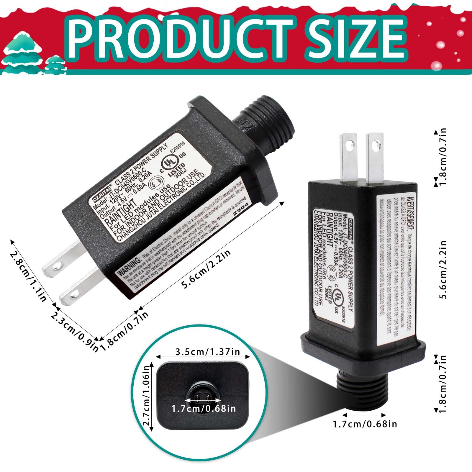 4.5V 0.6A 2Pcs Replacement Led Transformer Class 2 Power Supply Adapter Ip44 Led Light Controller Low Voltage Transformer For Ch