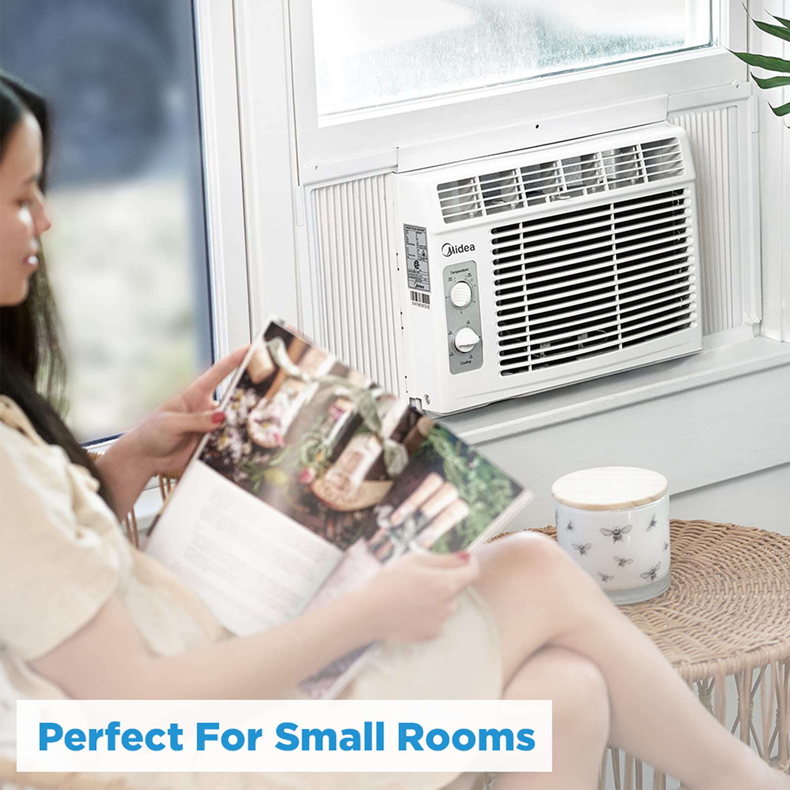Midea 5,000 Btu Easycool Small Window Air Conditioner   Cool Up To 150 Sq. Ft. With Easy To Use Mechanical Controls And Reusable