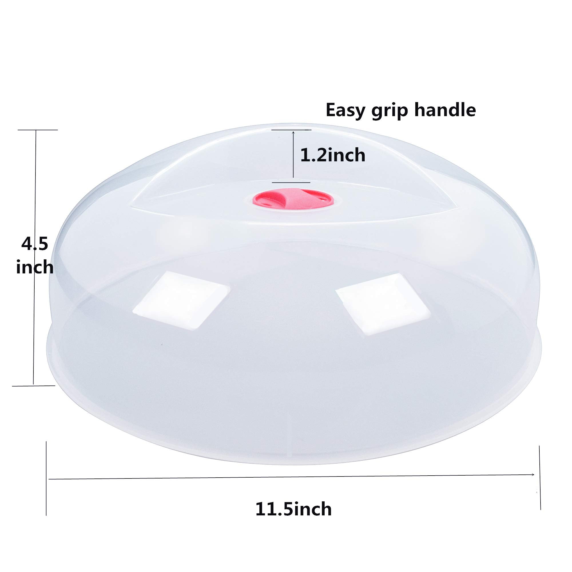 Large Microwave Cover For Food Easy Grip Microwave Splatter Cover Guard Lid With Steam Vent And Bpa Free & 11.5 Inch, Dishwasher